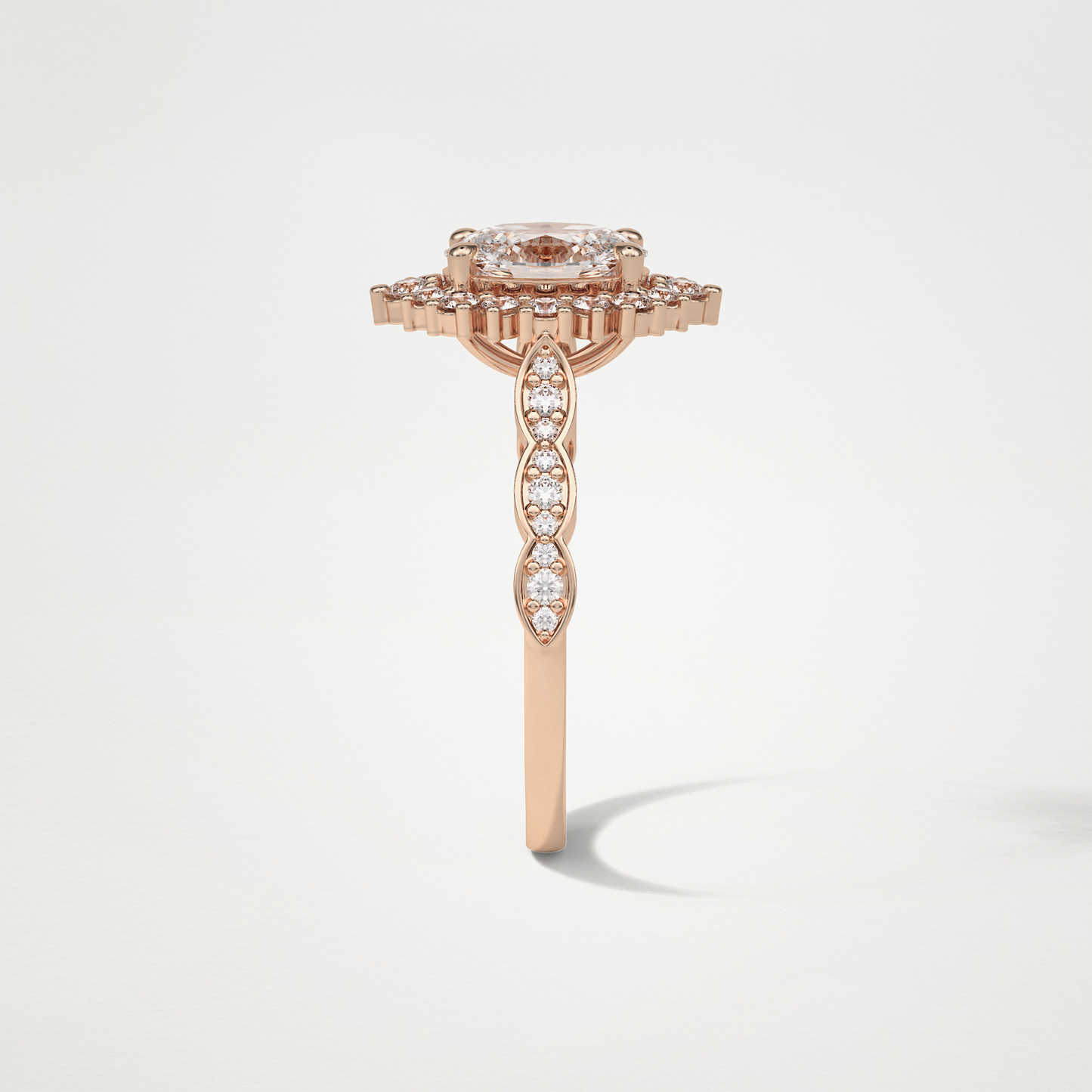 Oval Milgrain Halo Moissanite Engagement Ring – 1.33 CT Lab-Created Brilliance in 10K/14K/18K Gold