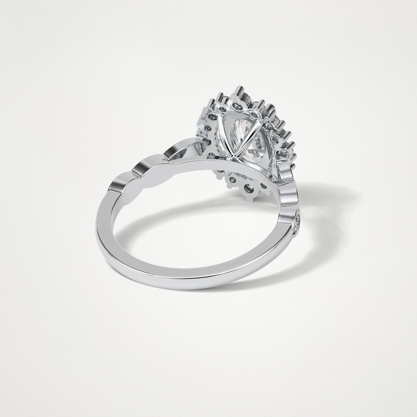 Oval Milgrain Halo Moissanite Engagement Ring – 1.33 CT Lab-Created Brilliance in 10K/14K/18K Gold