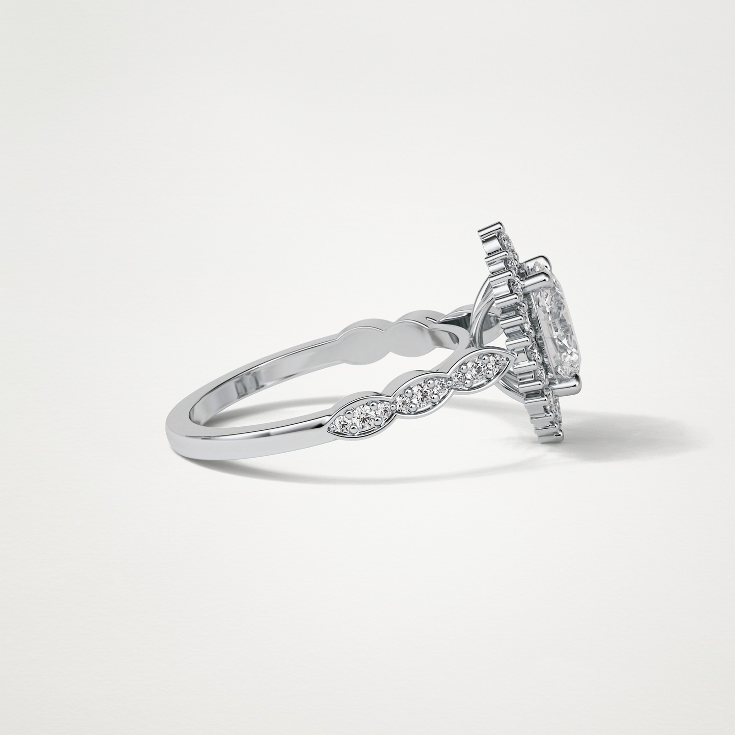 Oval Milgrain Halo Moissanite Engagement Ring – 1.33 CT Lab-Created Brilliance in 10K/14K/18K Gold