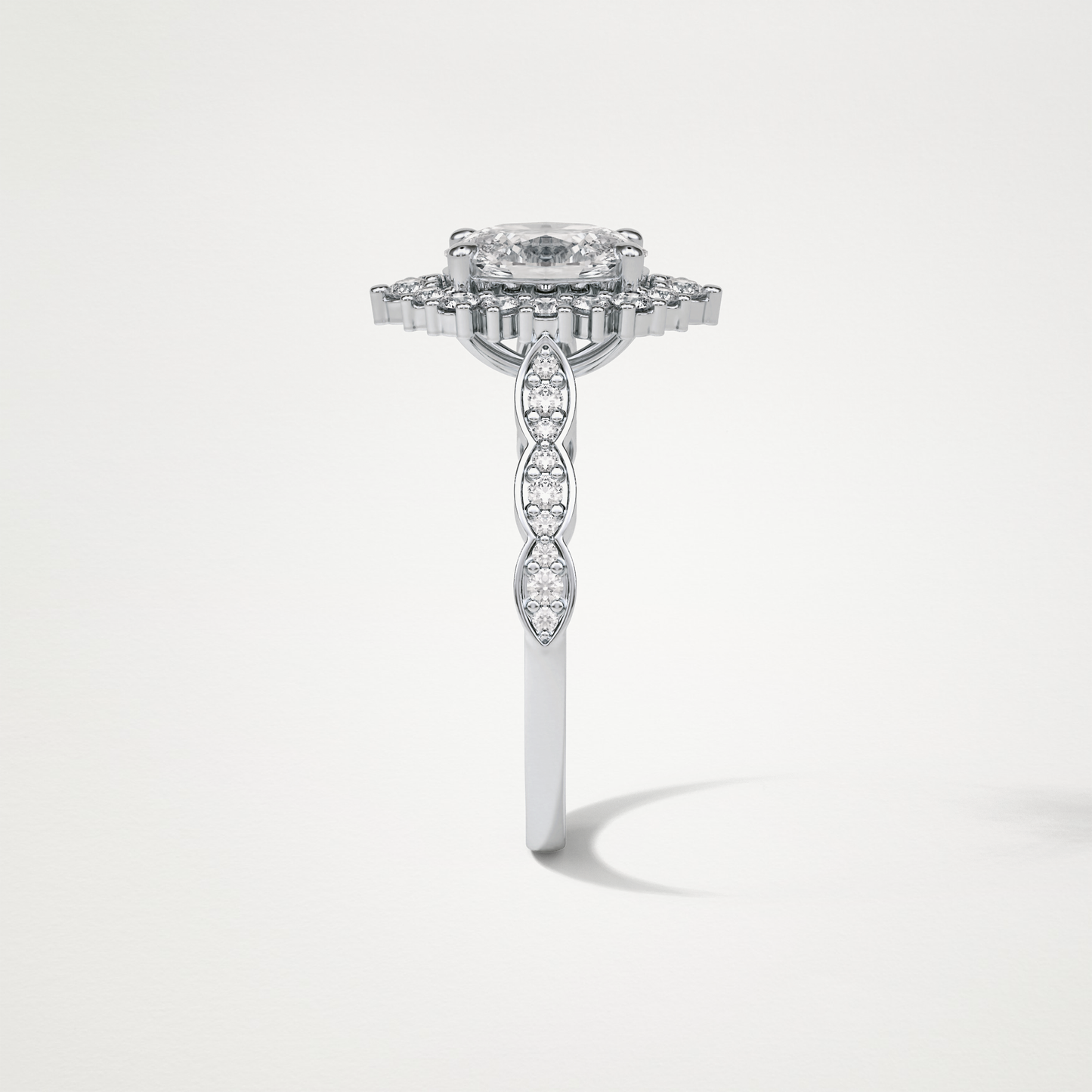 Oval Milgrain Halo Moissanite Engagement Ring – 1.33 CT Lab-Created Brilliance in 10K/14K/18K Gold