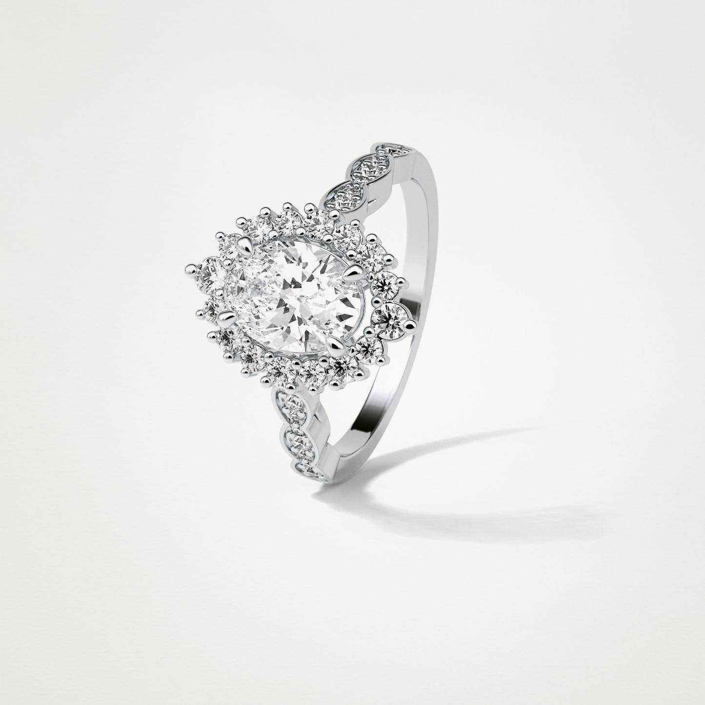 Oval Milgrain Halo Moissanite Engagement Ring – 1.33 CT Lab-Created Brilliance in 10K/14K/18K Gold
