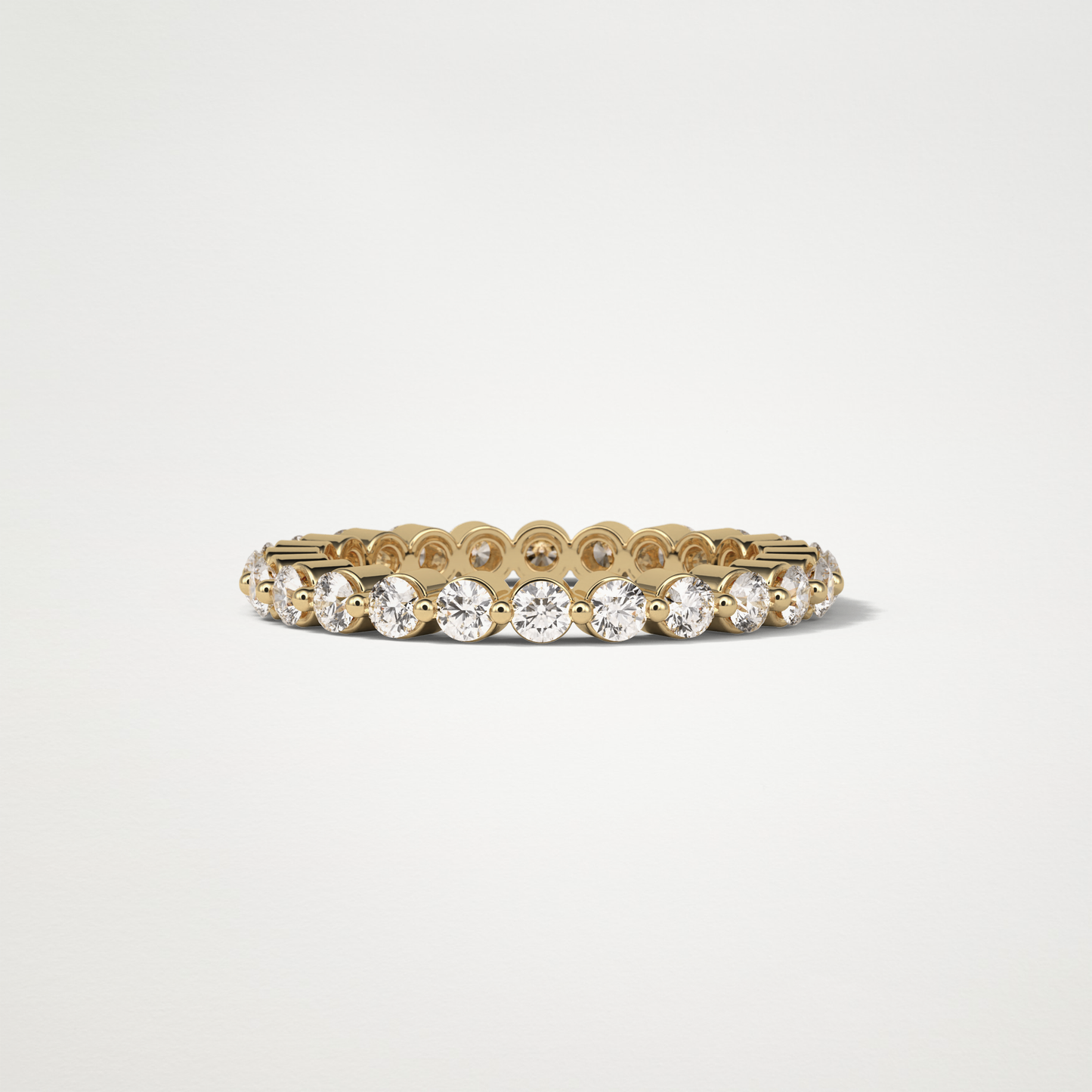 1.2 TCW Round Full Eternity Wedding Band – Solid Gold Elegant and Timeless Design