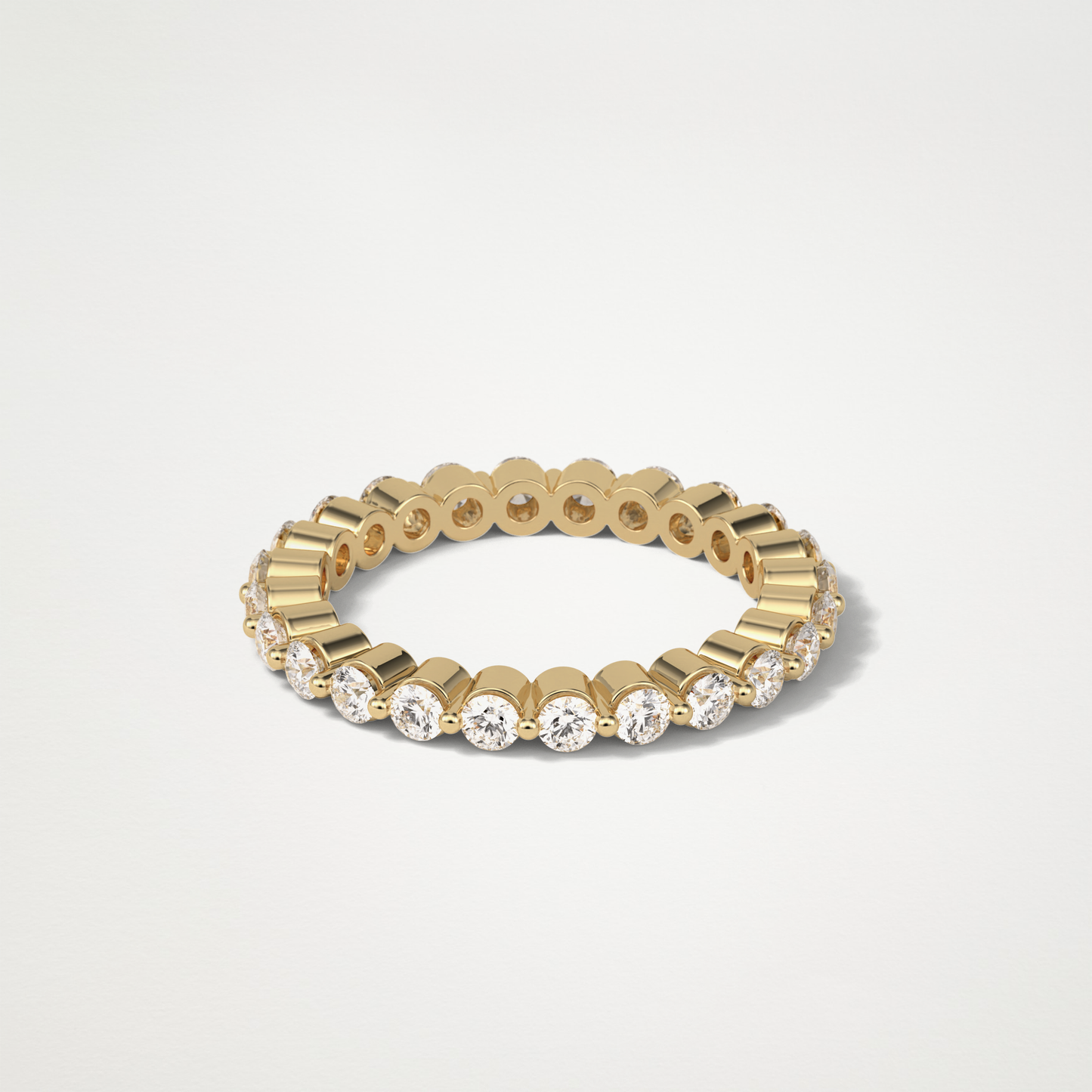 1.2 TCW Round Full Eternity Wedding Band – Solid Gold Elegant and Timeless Design