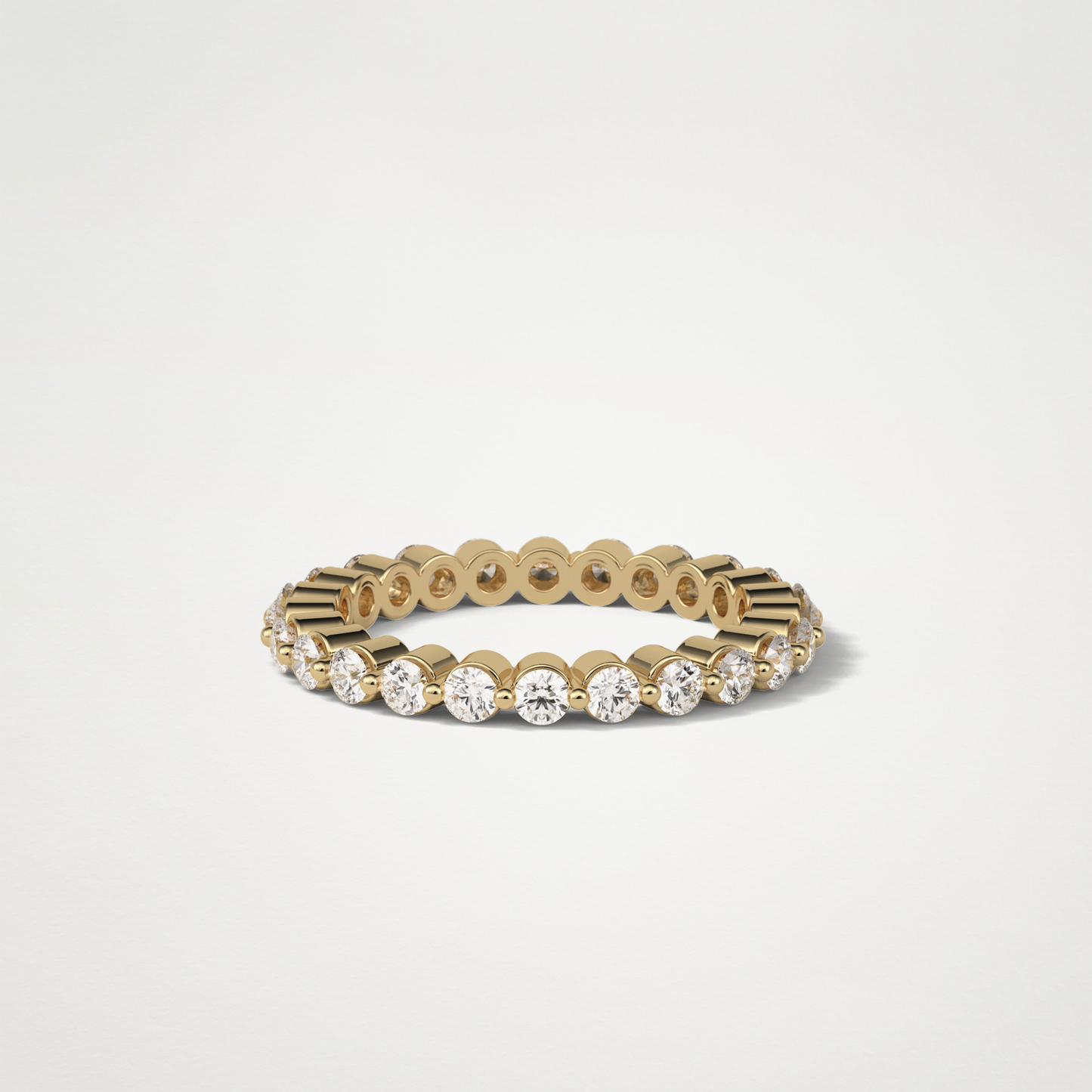 1.2 TCW Round Full Eternity Wedding Band – Solid Gold Elegant and Timeless Design