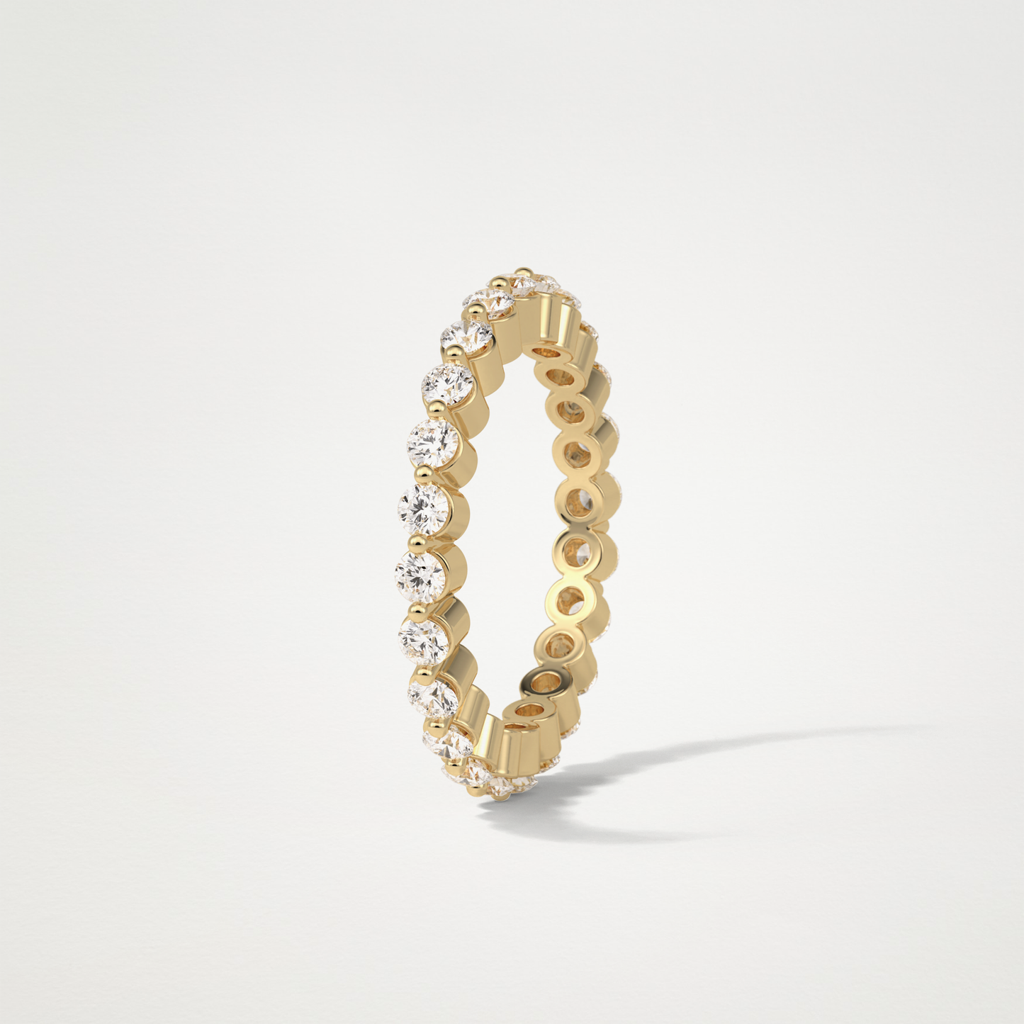 1.2 TCW Round Full Eternity Wedding Band – Solid Gold Elegant and Timeless Design