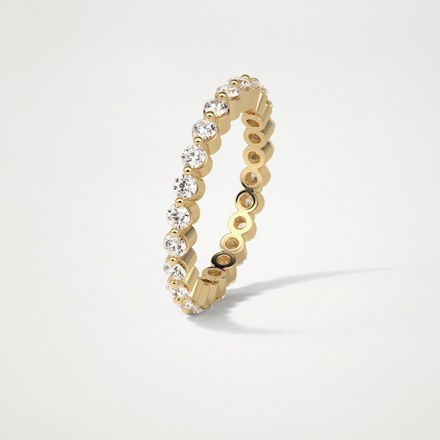 1.2 TCW Round Full Eternity Wedding Band – Solid Gold Elegant and Timeless Design