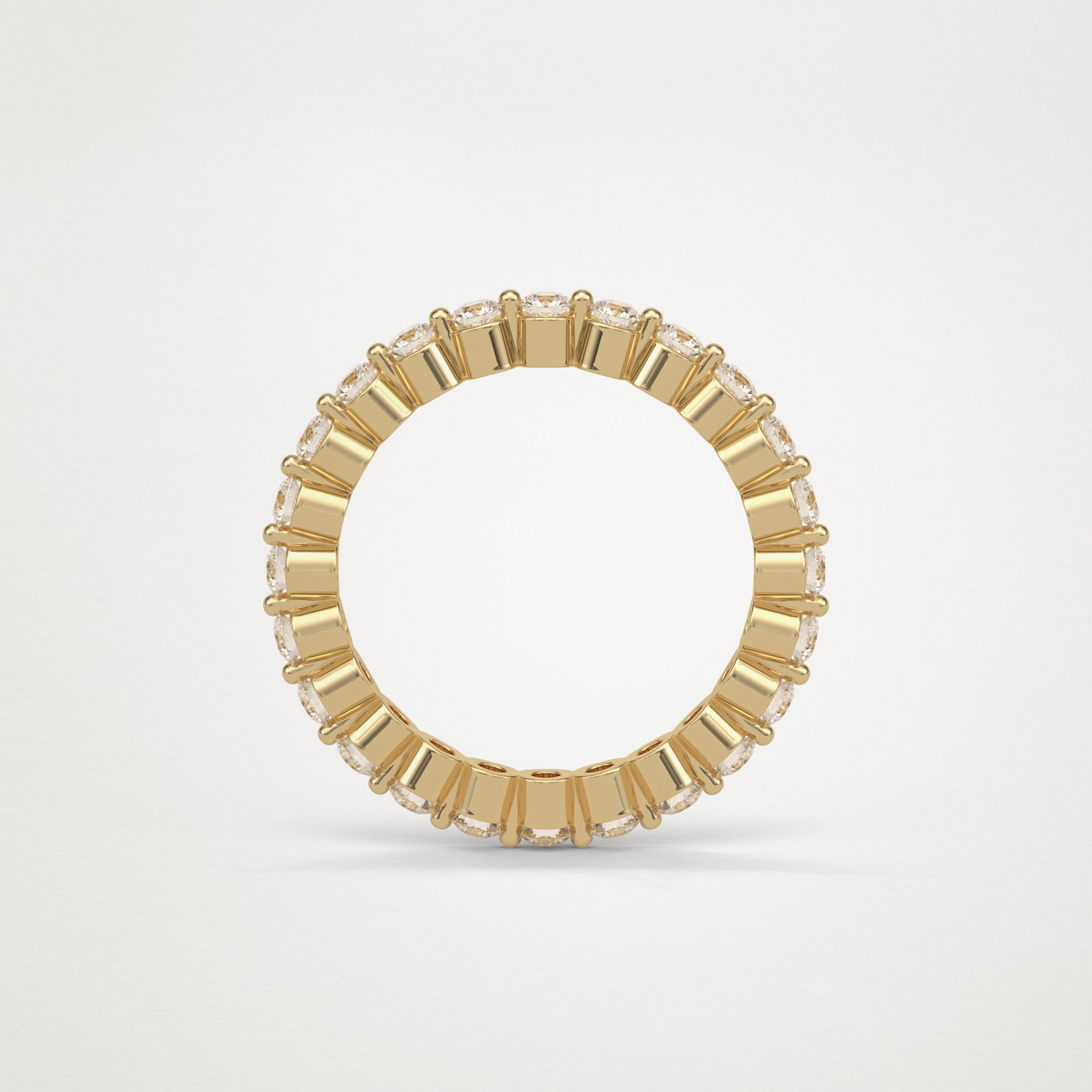 1.2 TCW Round Full Eternity Wedding Band – Solid Gold Elegant and Timeless Design