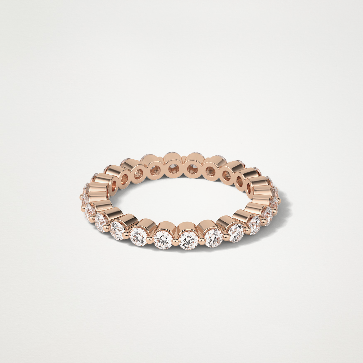 1.2 TCW Round Full Eternity Wedding Band – Solid Gold Elegant and Timeless Design