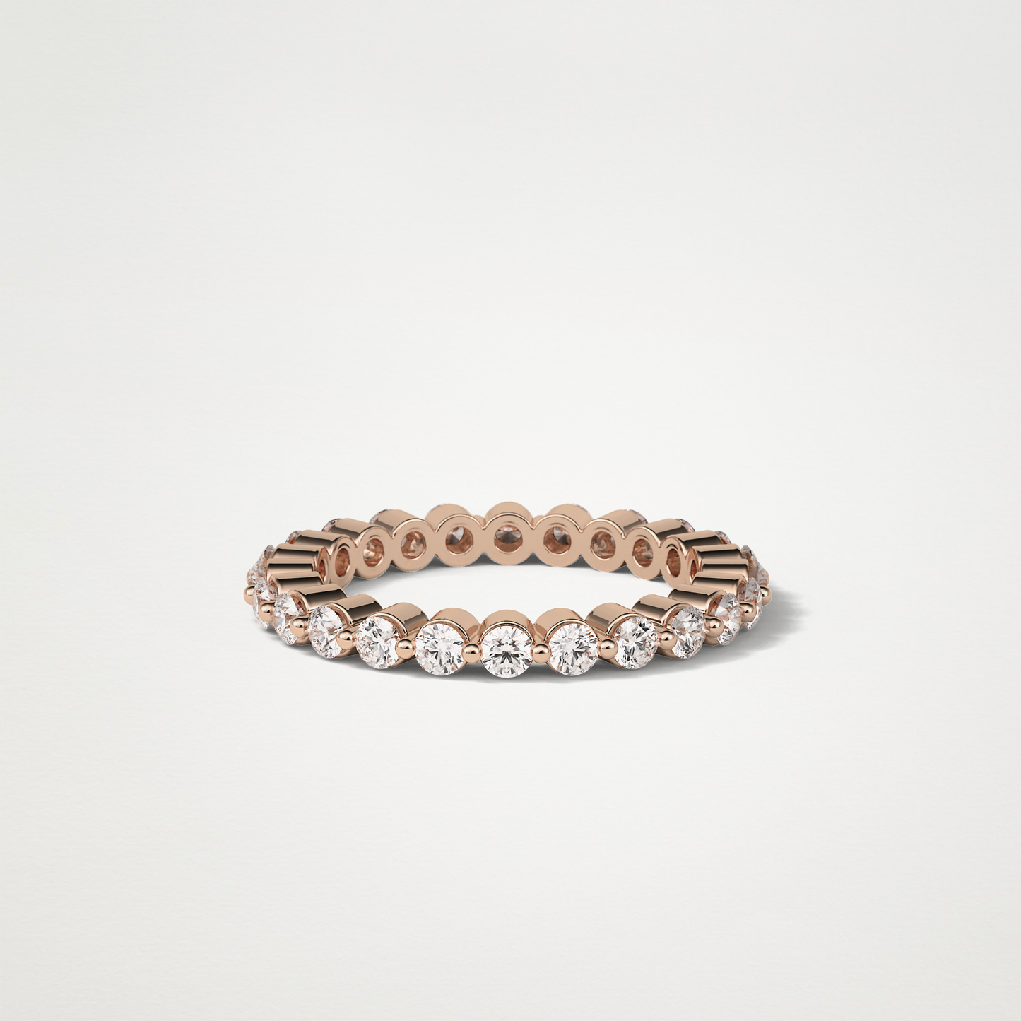 1.2 TCW Round Full Eternity Wedding Band – Solid Gold Elegant and Timeless Design
