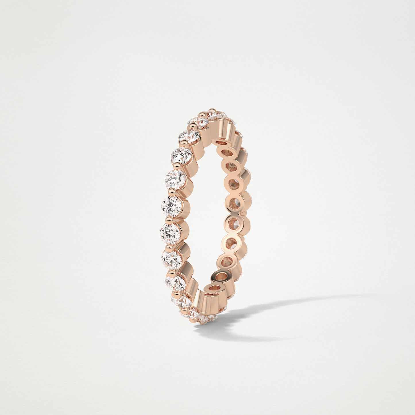 1.2 TCW Round Full Eternity Wedding Band – Solid Gold Elegant and Timeless Design