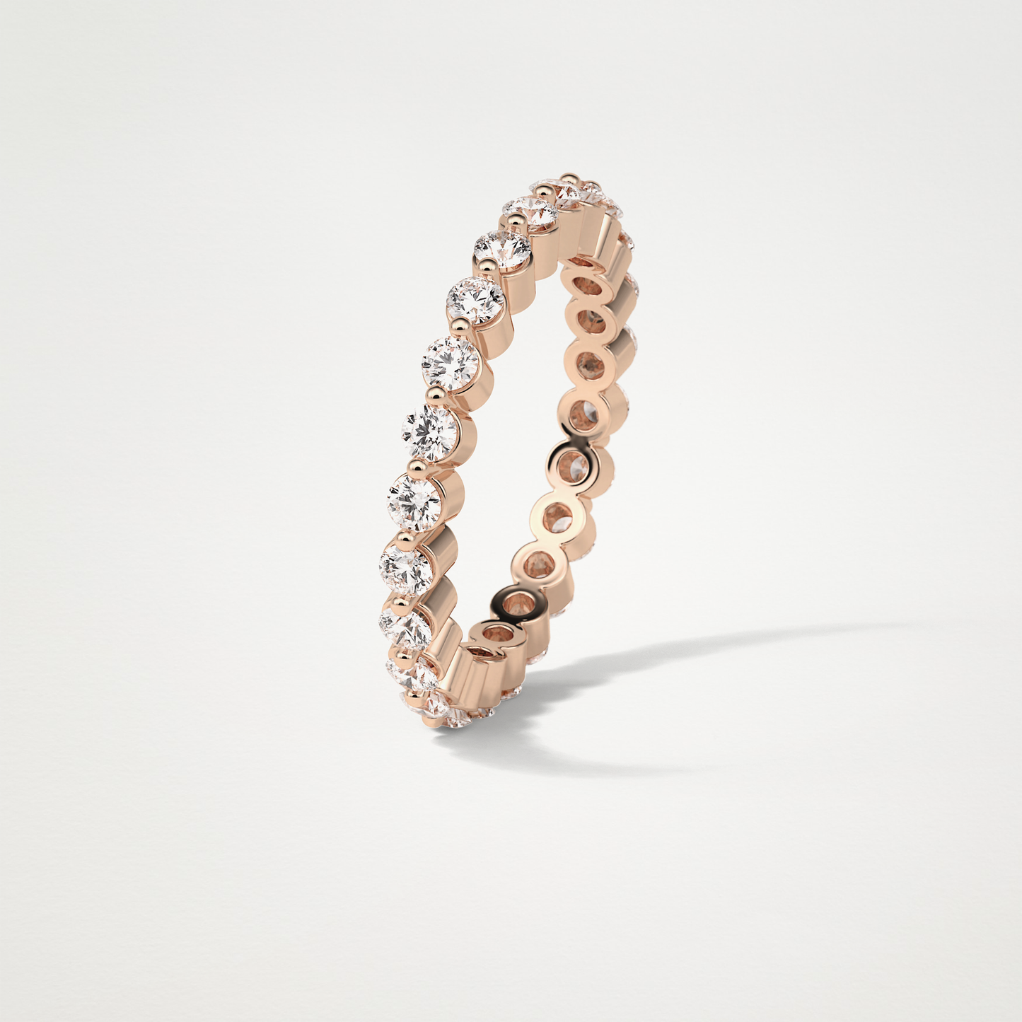 1.2 TCW Round Full Eternity Wedding Band – Solid Gold Elegant and Timeless Design