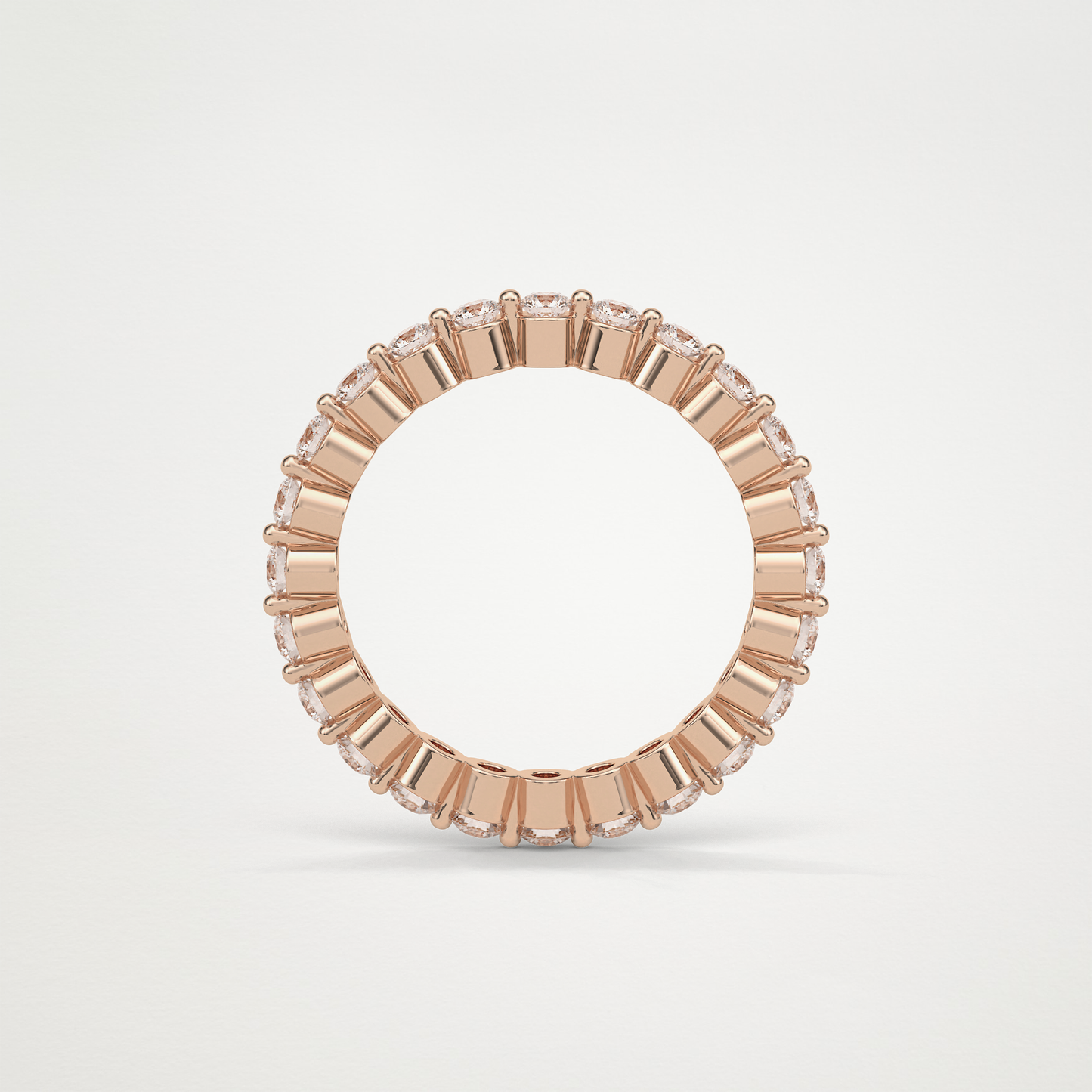 1.2 TCW Round Full Eternity Wedding Band – Solid Gold Elegant and Timeless Design