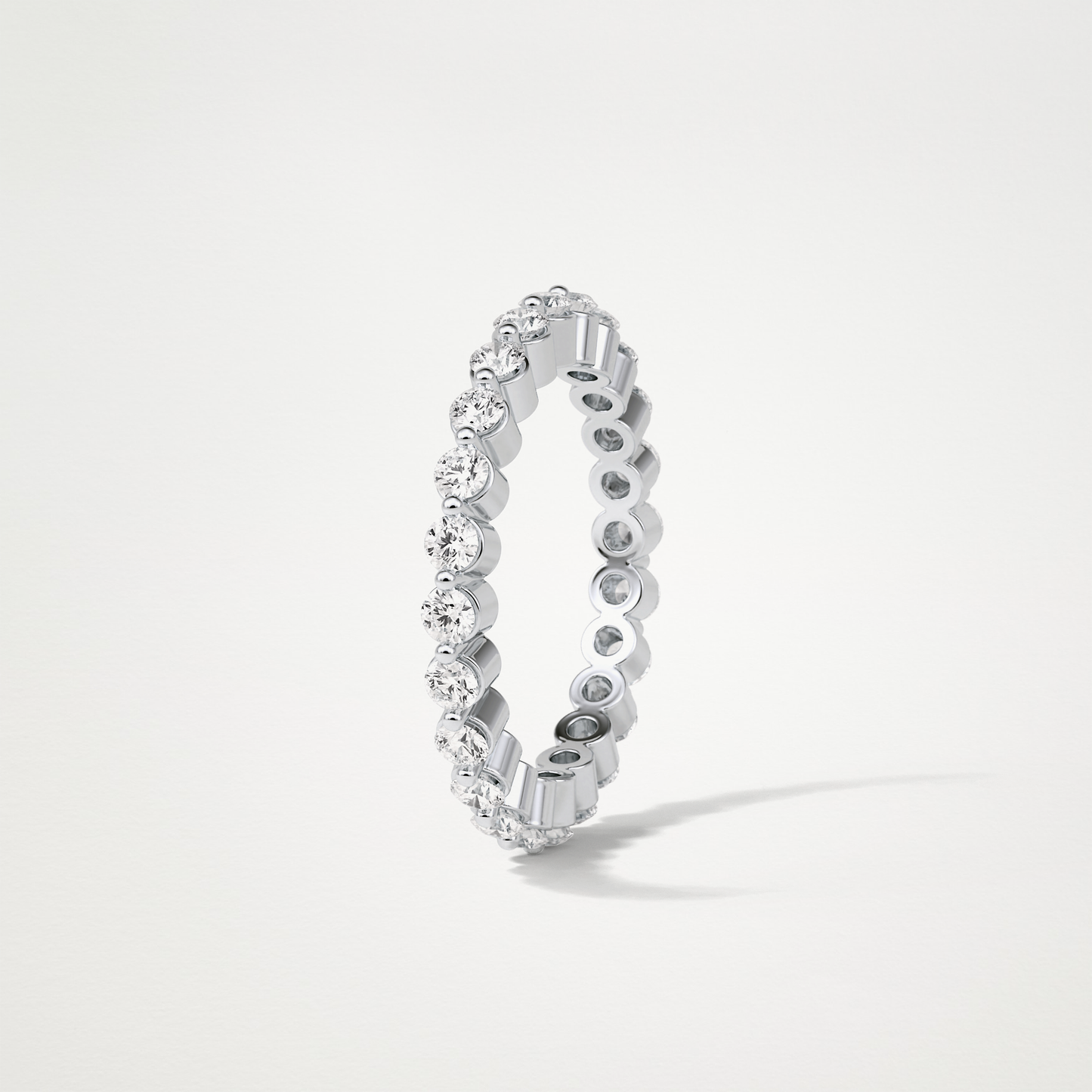 1.2 TCW Round Full Eternity Wedding Band – Solid Gold Elegant and Timeless Design