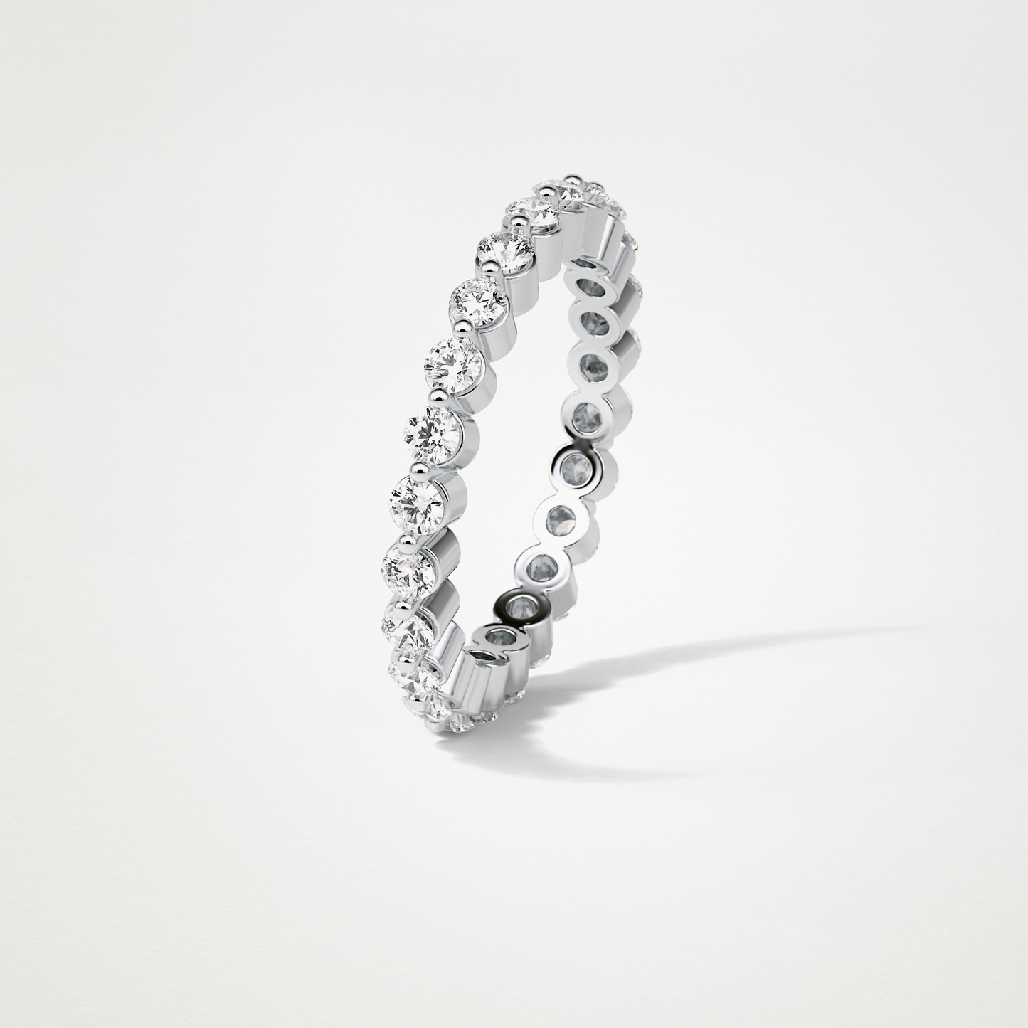 1.2 TCW Round Full Eternity Wedding Band – Solid Gold Elegant and Timeless Design