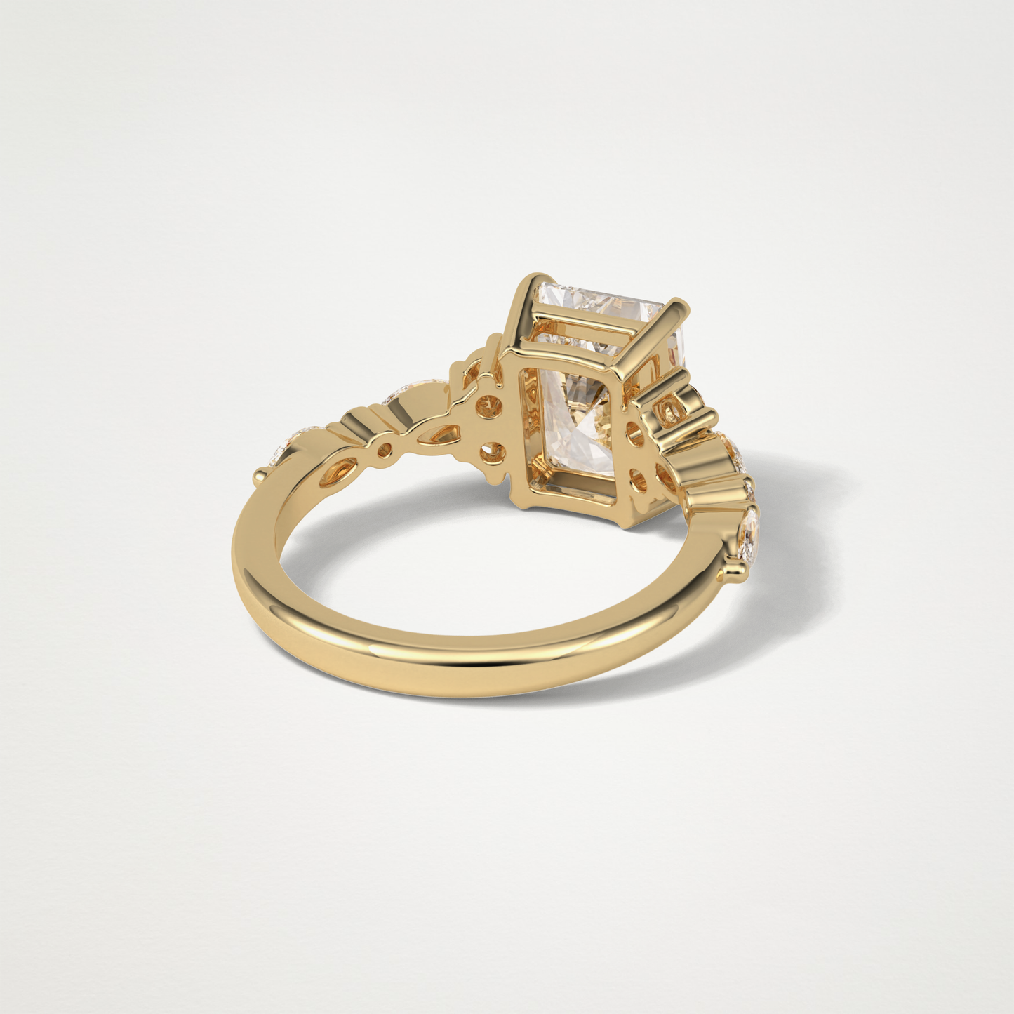 Asscher Cluster & Pave Moissanite Engagement Ring – 2.30 CT Lab-Created Brilliance in 10K/14K/18K Gold 9
