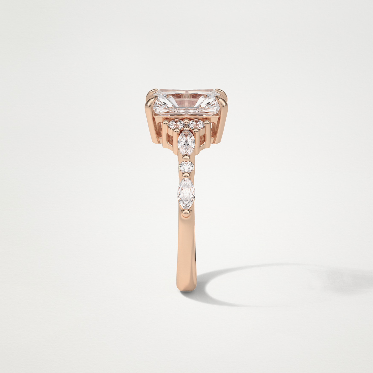 Asscher Cluster & Pave Moissanite Engagement Ring – 2.30 CT Lab-Created Brilliance in 10K/14K/18K Gold 18