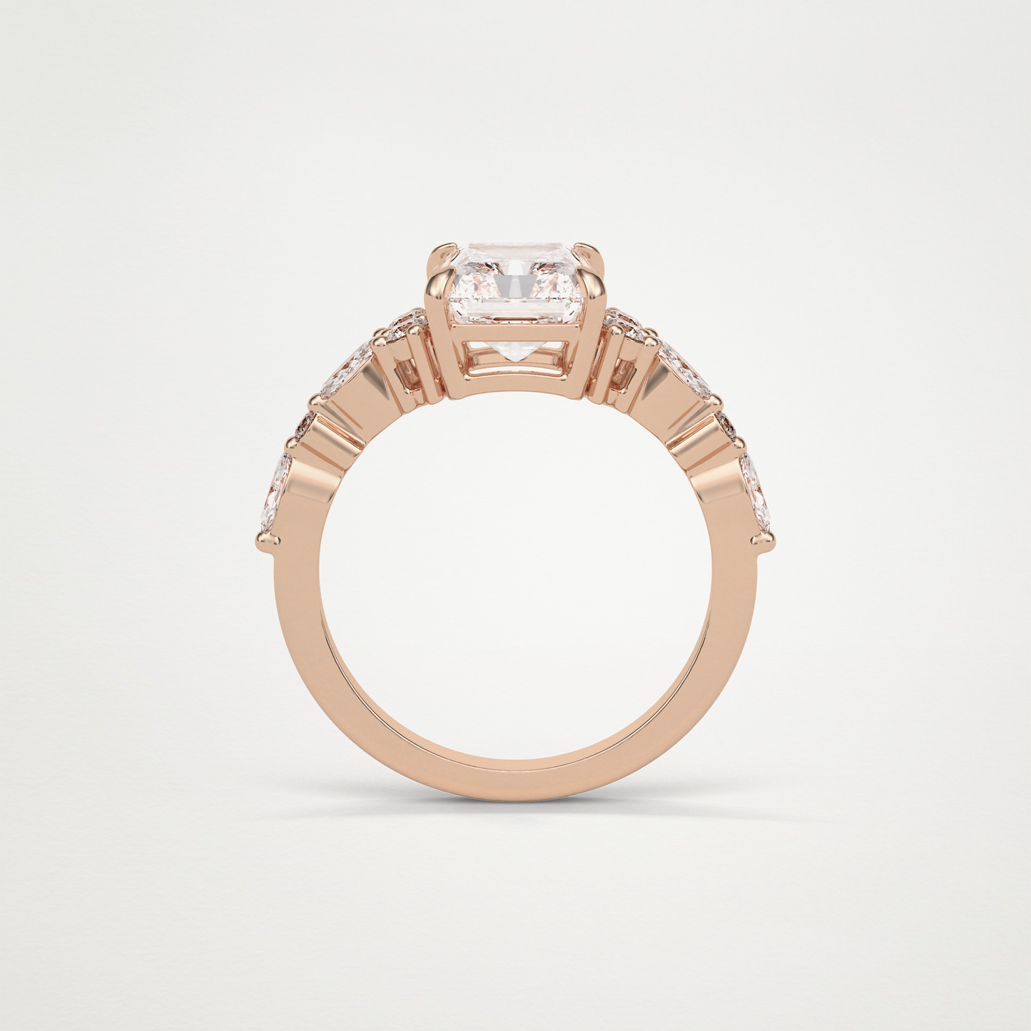 Asscher Cluster & Pave Moissanite Engagement Ring – 2.30 CT Lab-Created Brilliance in 10K/14K/18K Gold 21