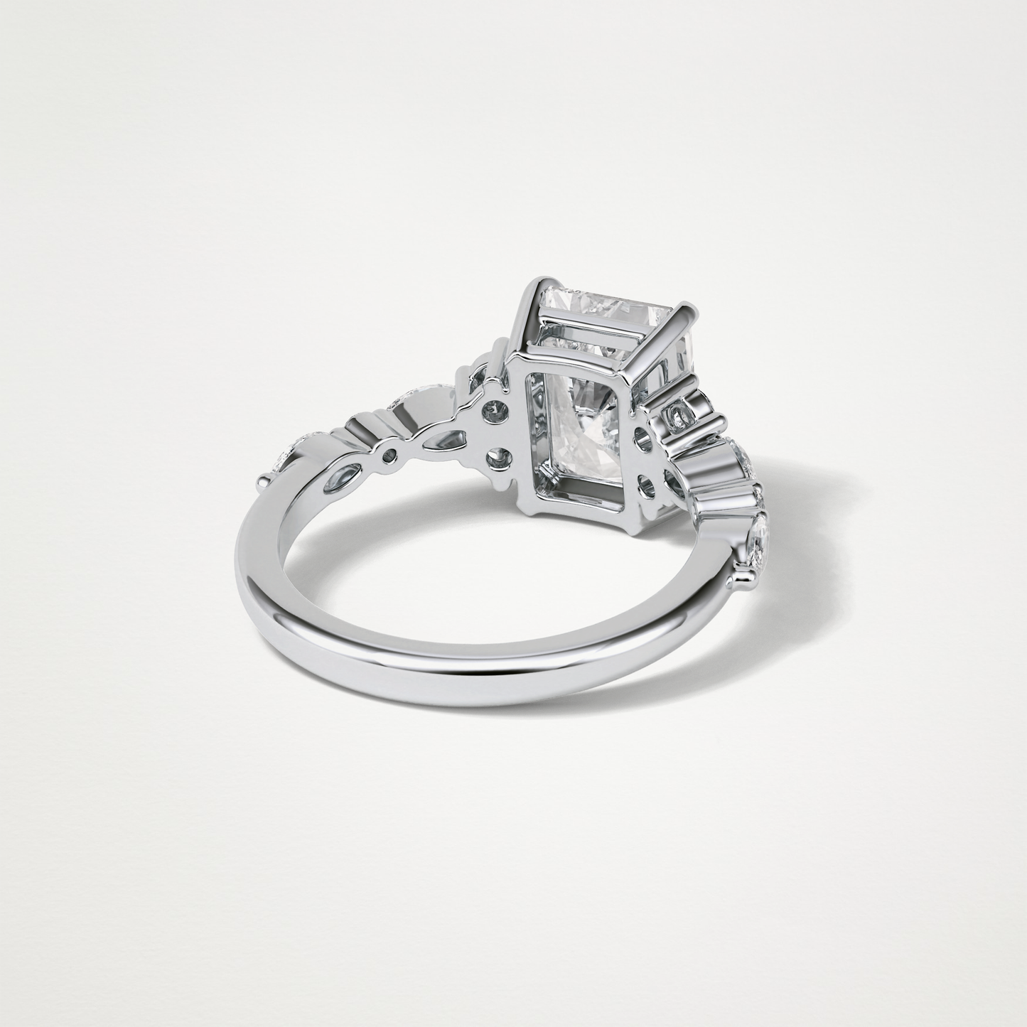 Asscher Cluster & Pave Moissanite Engagement Ring – 2.30 CT Lab-Created Brilliance in 10K/14K/18K Gold 2