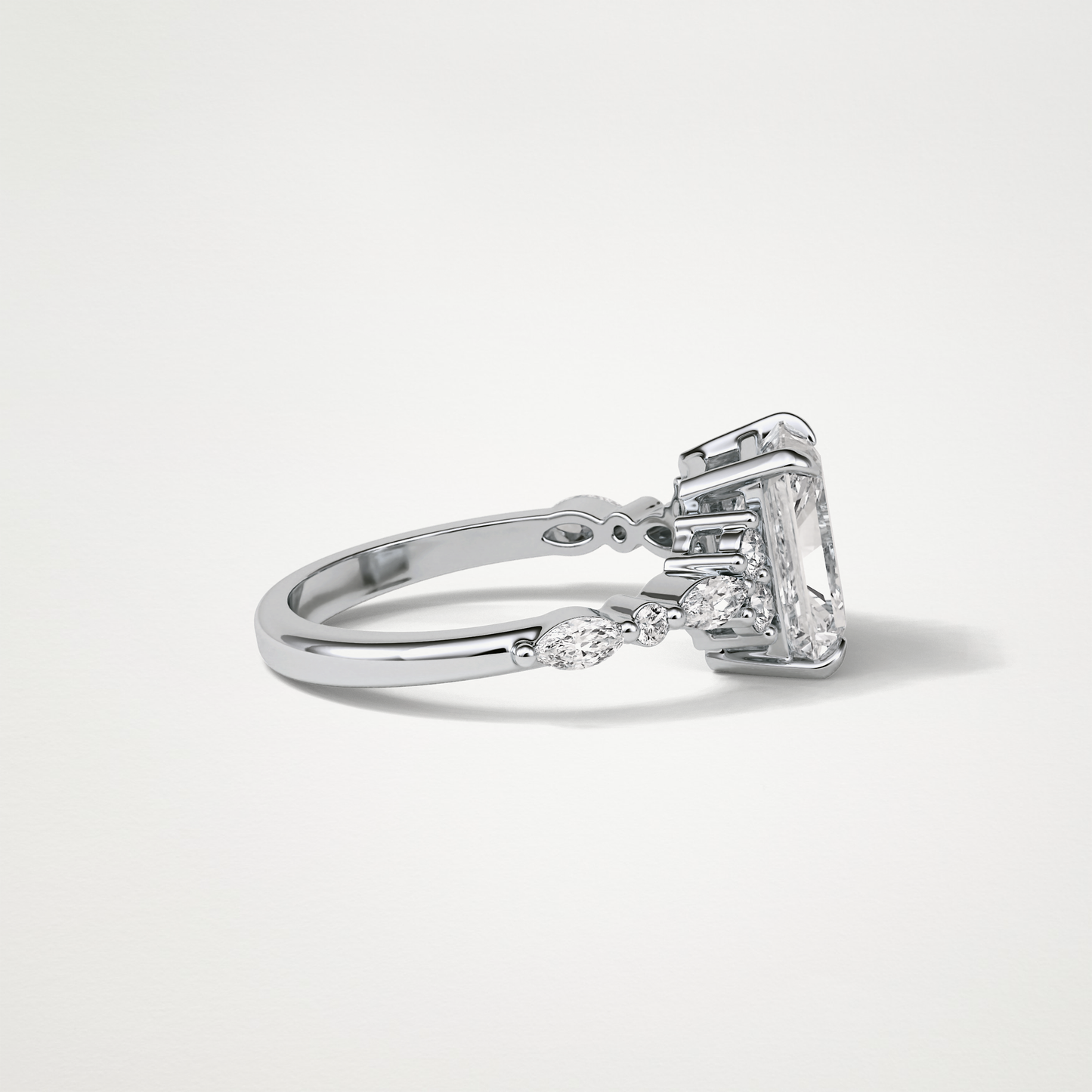 Asscher Cluster & Pave Moissanite Engagement Ring – 2.30 CT Lab-Created Brilliance in 10K/14K/18K Gold 4