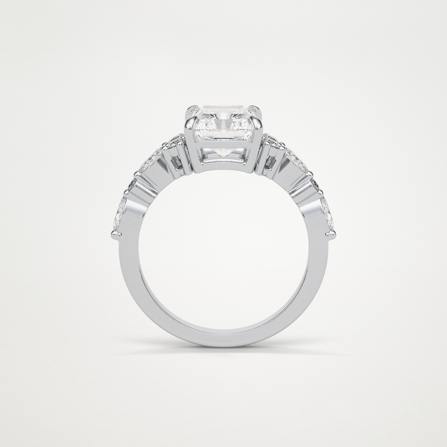Asscher Cluster & Pave Moissanite Engagement Ring – 2.30 CT Lab-Created Brilliance in 10K/14K/18K Gold 7