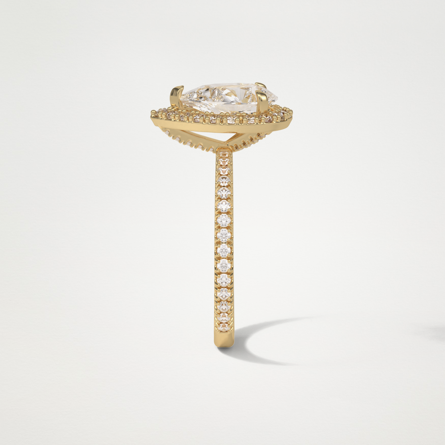 Pear Halo & Pave Moissanite Engagement Ring – 1.93 CT Lab-Created Brilliance in 10K/14K/18K Gold