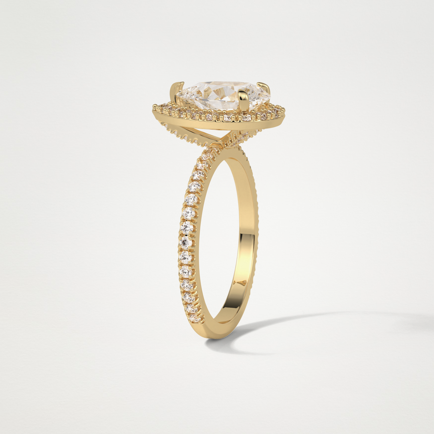 Pear Halo & Pave Moissanite Engagement Ring – 1.93 CT Lab-Created Brilliance in 10K/14K/18K Gold