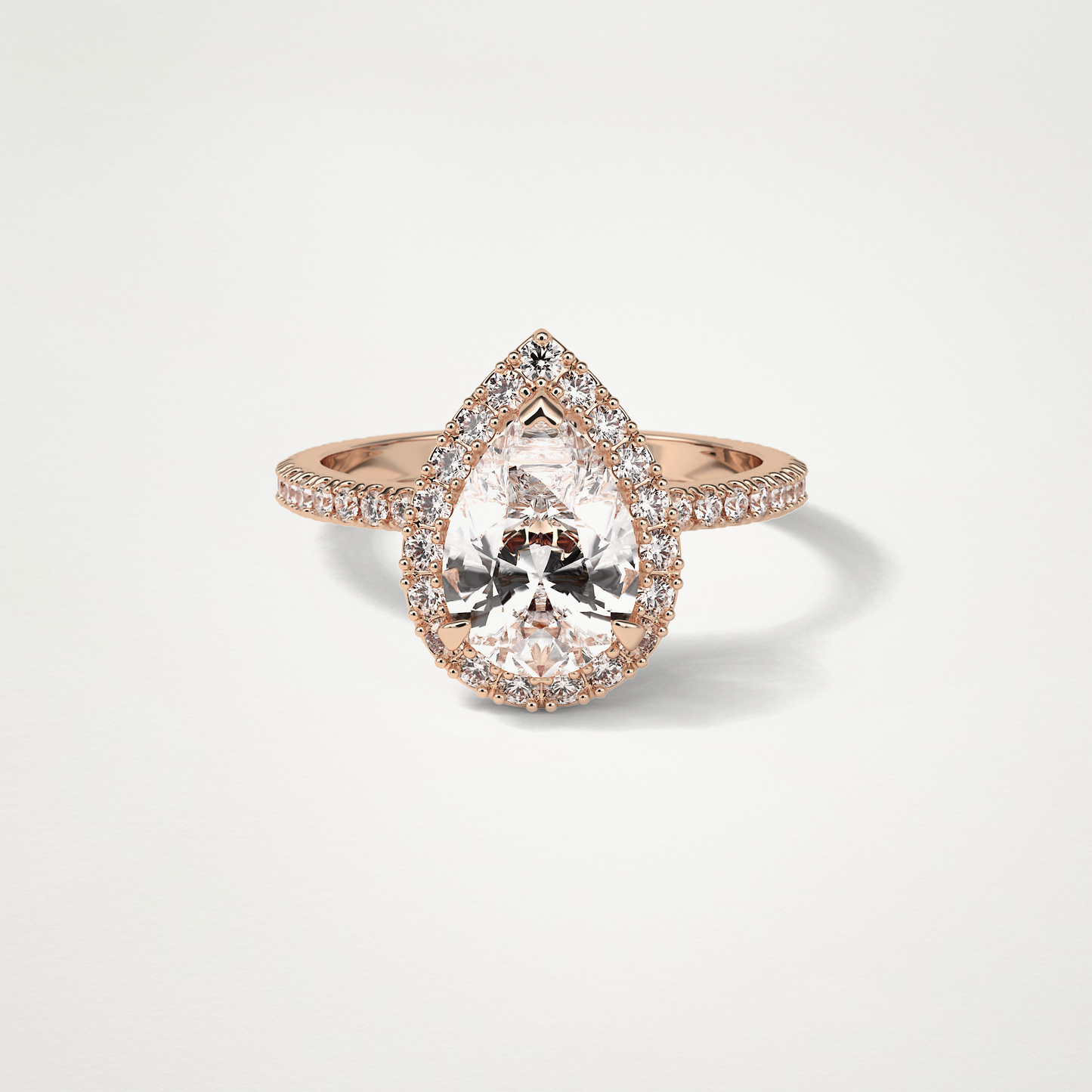 Pear Halo & Pave Moissanite Engagement Ring – 1.93 CT Lab-Created Brilliance in 10K/14K/18K Gold