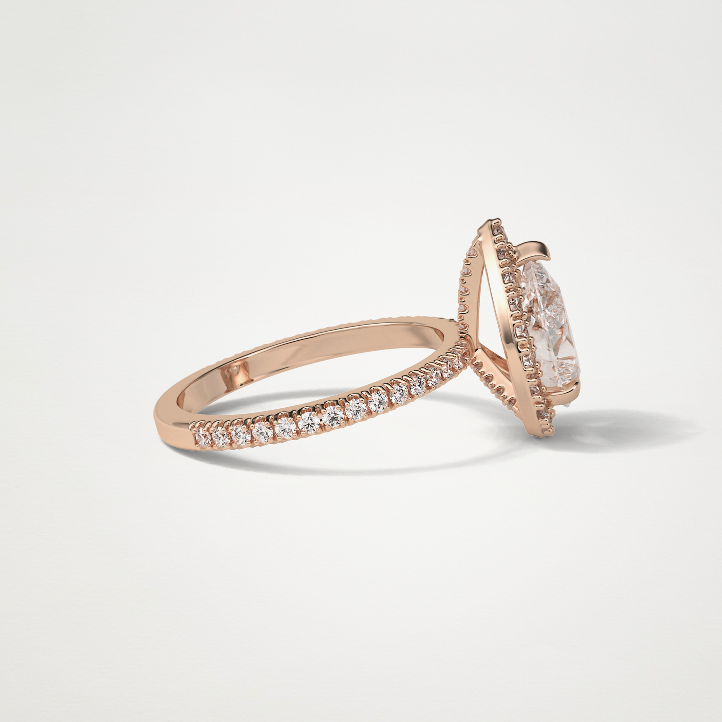 Pear Halo & Pave Moissanite Engagement Ring – 1.93 CT Lab-Created Brilliance in 10K/14K/18K Gold