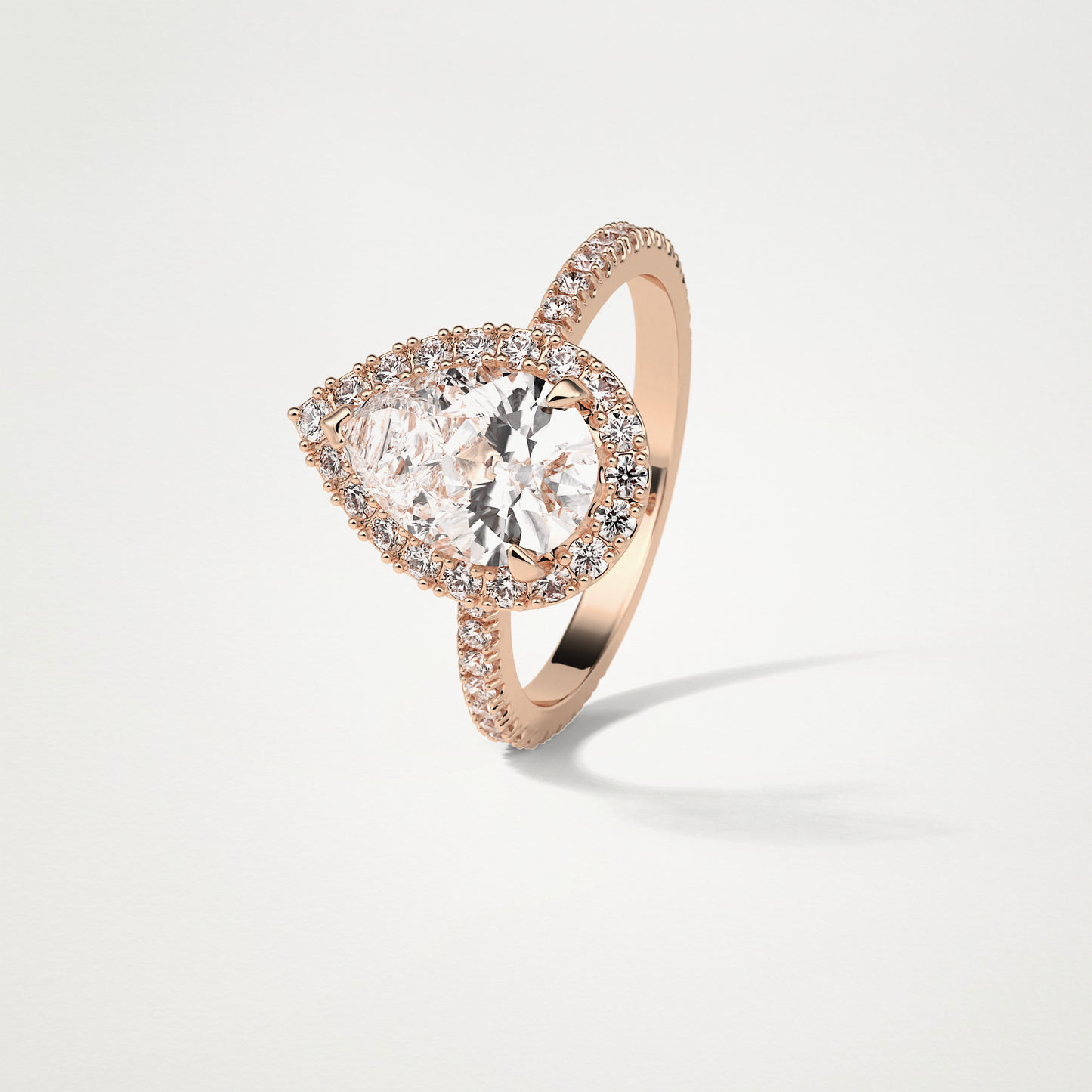 Pear Halo & Pave Moissanite Engagement Ring – 1.93 CT Lab-Created Brilliance in 10K/14K/18K Gold
