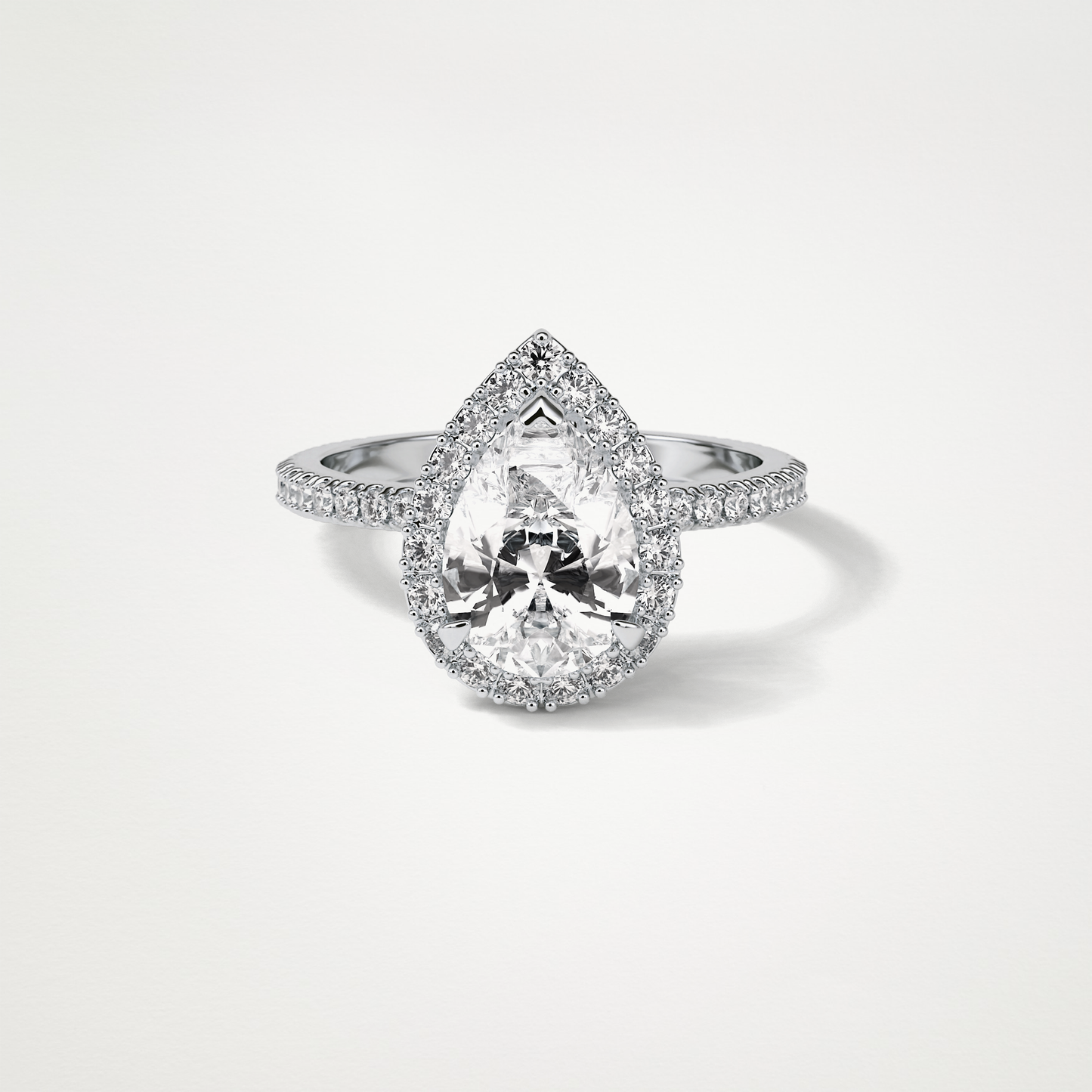 Pear Halo & Pave Moissanite Engagement Ring – 1.93 CT Lab-Created Brilliance in 10K/14K/18K Gold