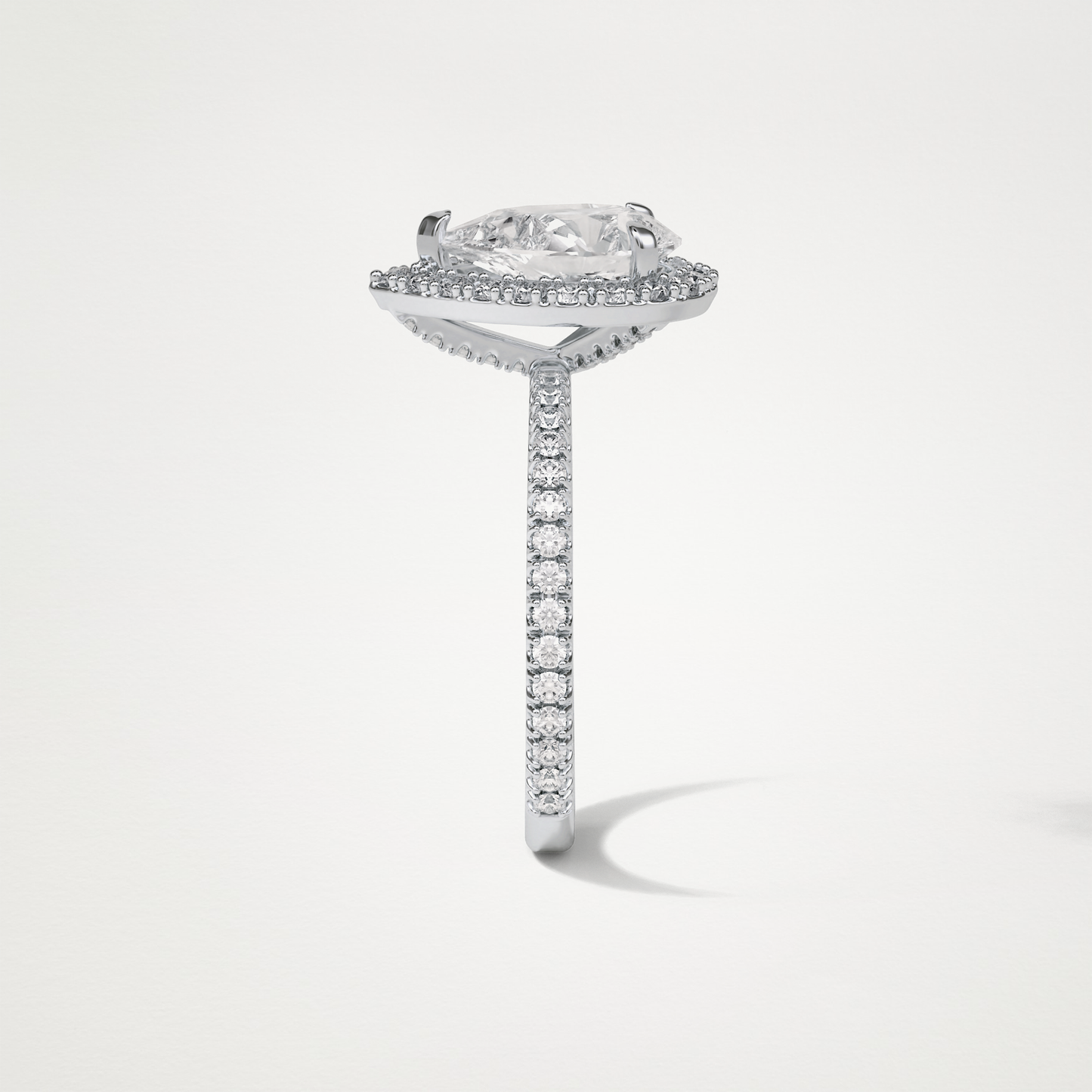 Pear Halo & Pave Moissanite Engagement Ring – 1.93 CT Lab-Created Brilliance in 10K/14K/18K Gold