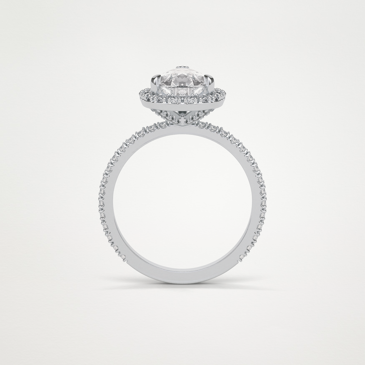 Pear Halo & Pave Moissanite Engagement Ring – 1.93 CT Lab-Created Brilliance in 10K/14K/18K Gold