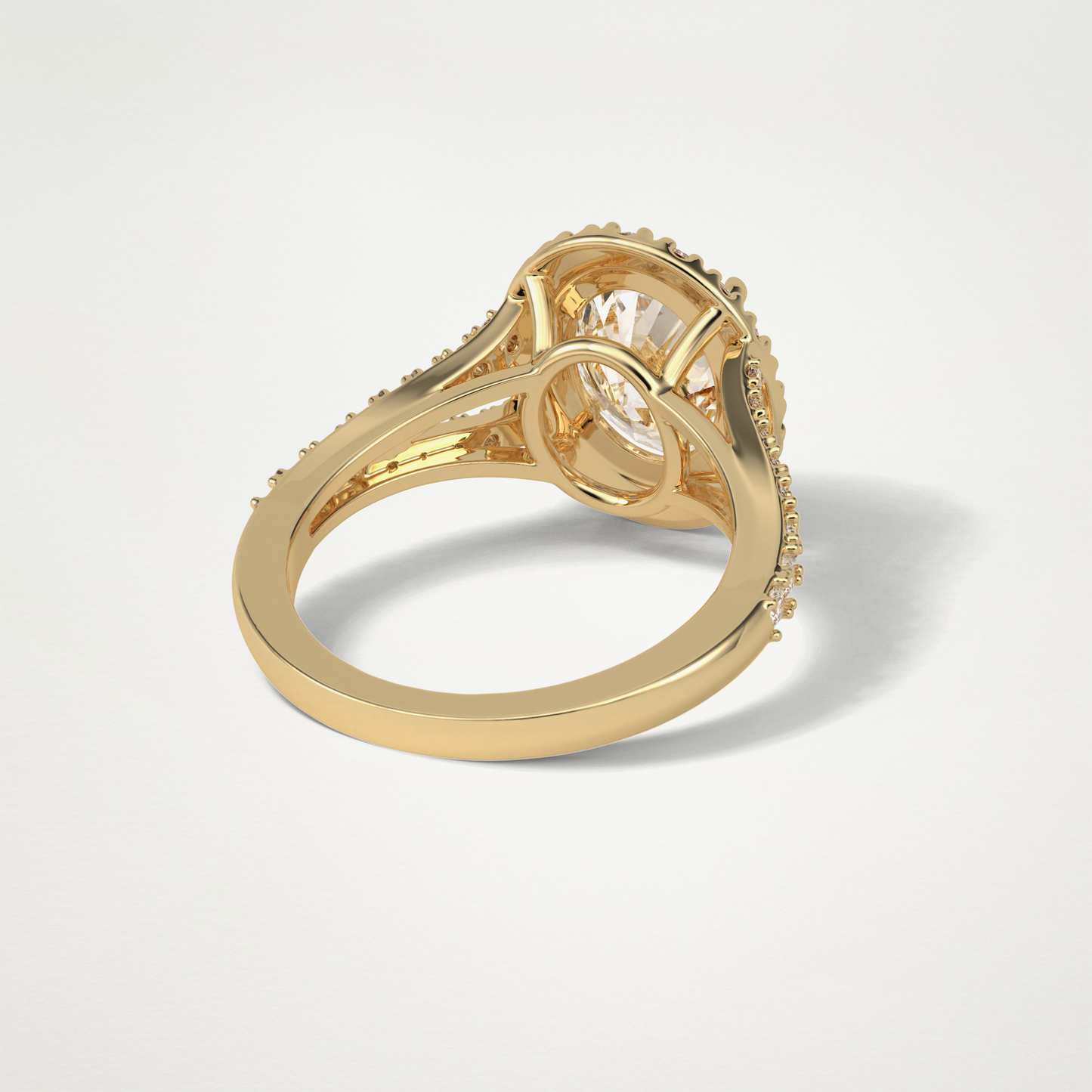 Oval Halo & Split Shank Moissanite Engagement Ring – 2.72 CT Lab-Created Brilliance in 10K/14K/18K Gold