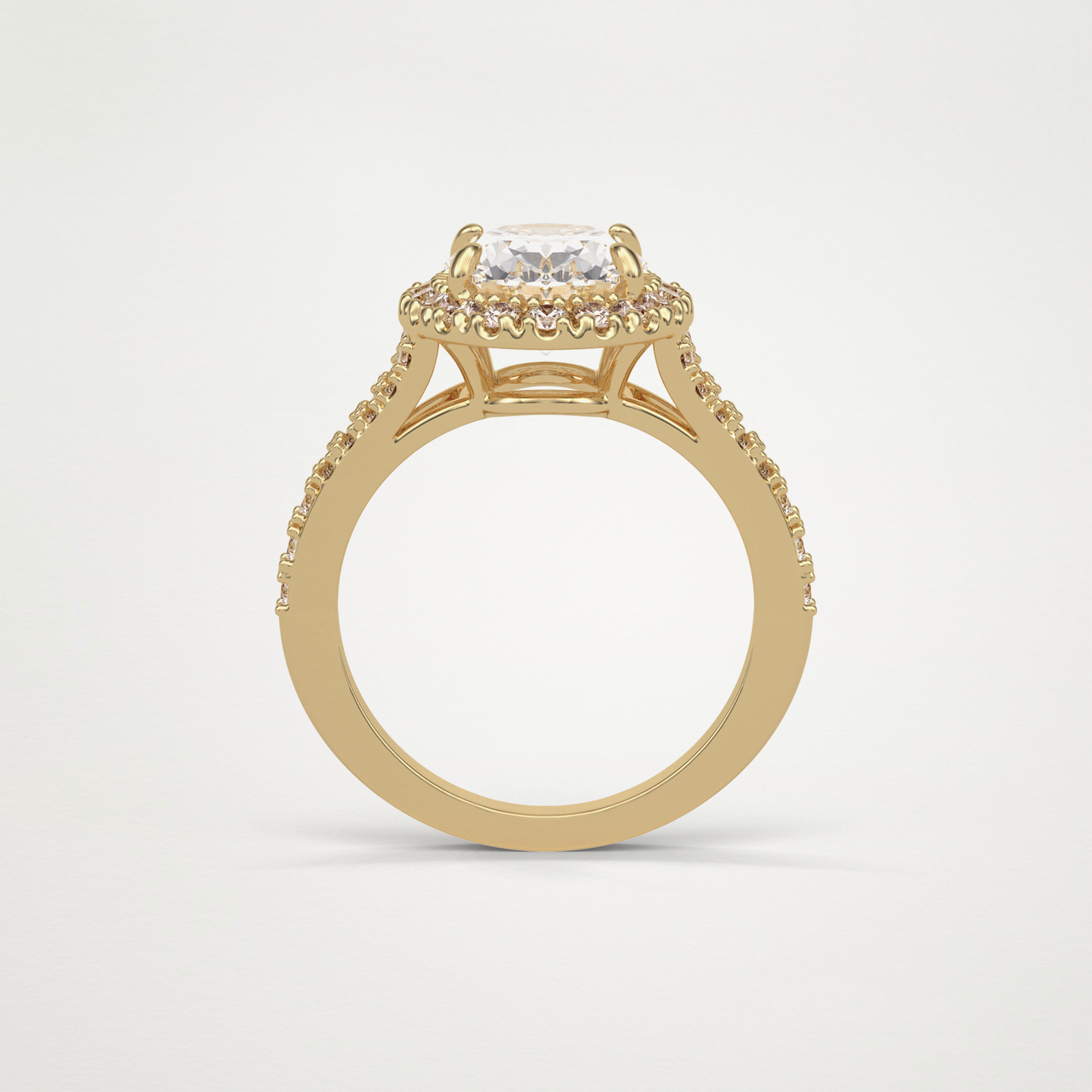 Oval Halo & Split Shank Moissanite Engagement Ring – 2.72 CT Lab-Created Brilliance in 10K/14K/18K Gold