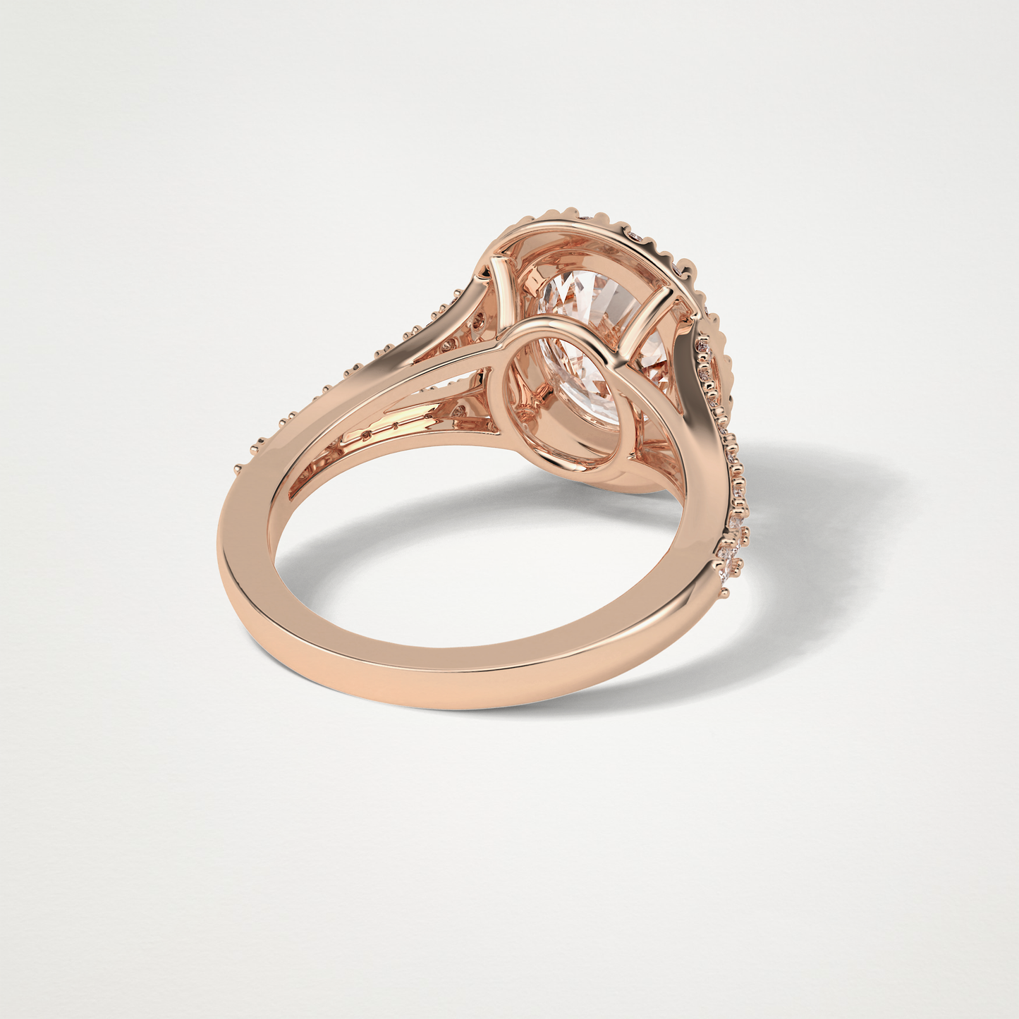 Oval Halo & Split Shank Moissanite Engagement Ring – 2.72 CT Lab-Created Brilliance in 10K/14K/18K Gold