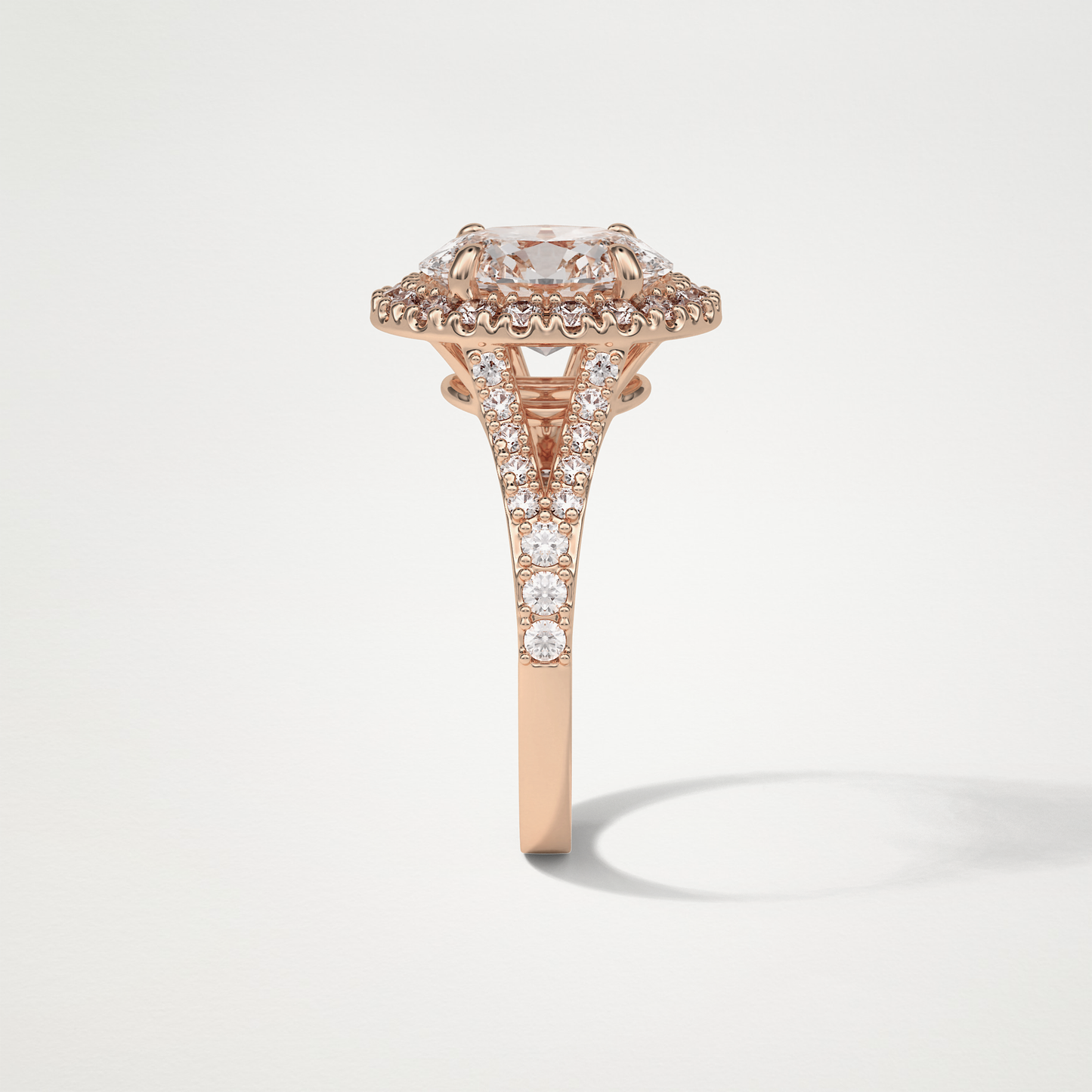 Oval Halo & Split Shank Moissanite Engagement Ring – 2.72 CT Lab-Created Brilliance in 10K/14K/18K Gold