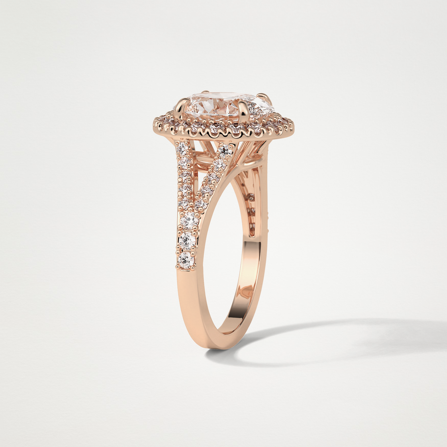 Oval Halo & Split Shank Moissanite Engagement Ring – 2.72 CT Lab-Created Brilliance in 10K/14K/18K Gold