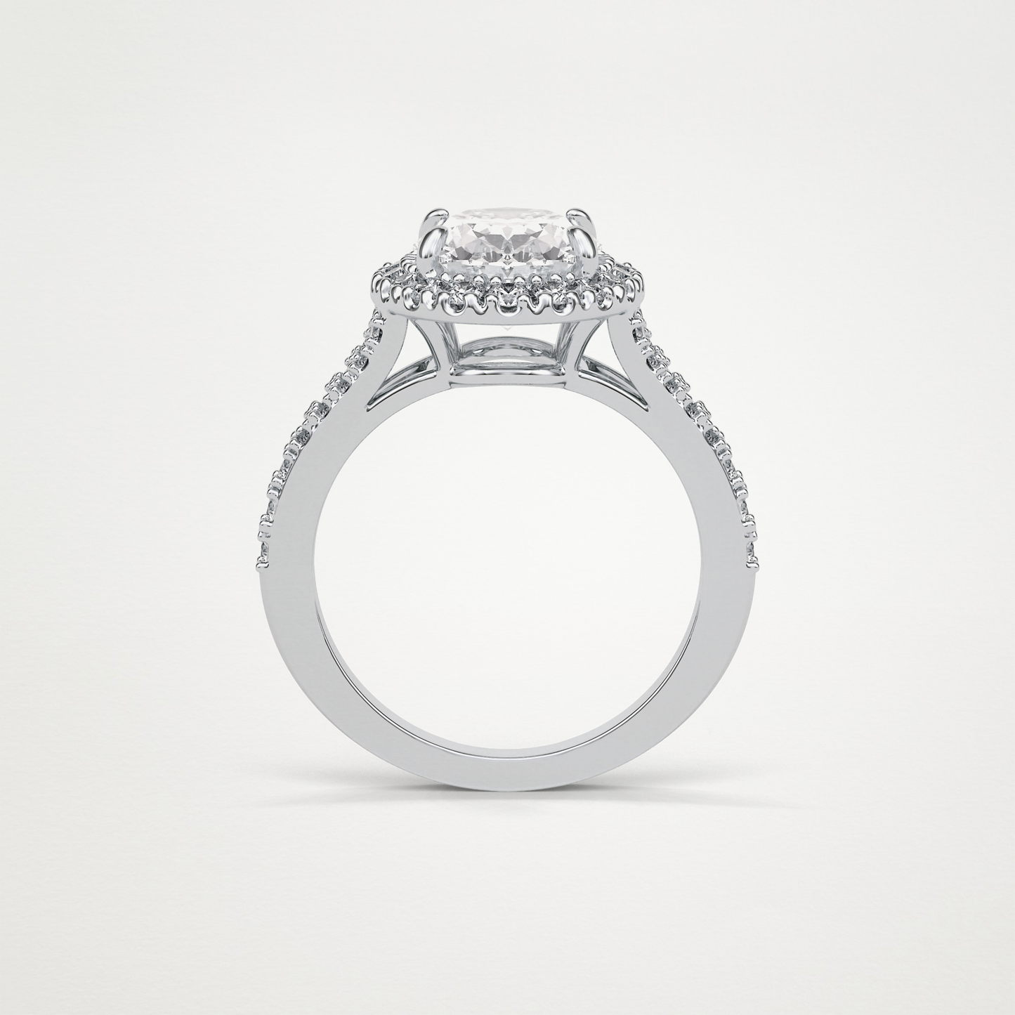Oval Halo & Split Shank Moissanite Engagement Ring – 2.72 CT Lab-Created Brilliance in 10K/14K/18K Gold