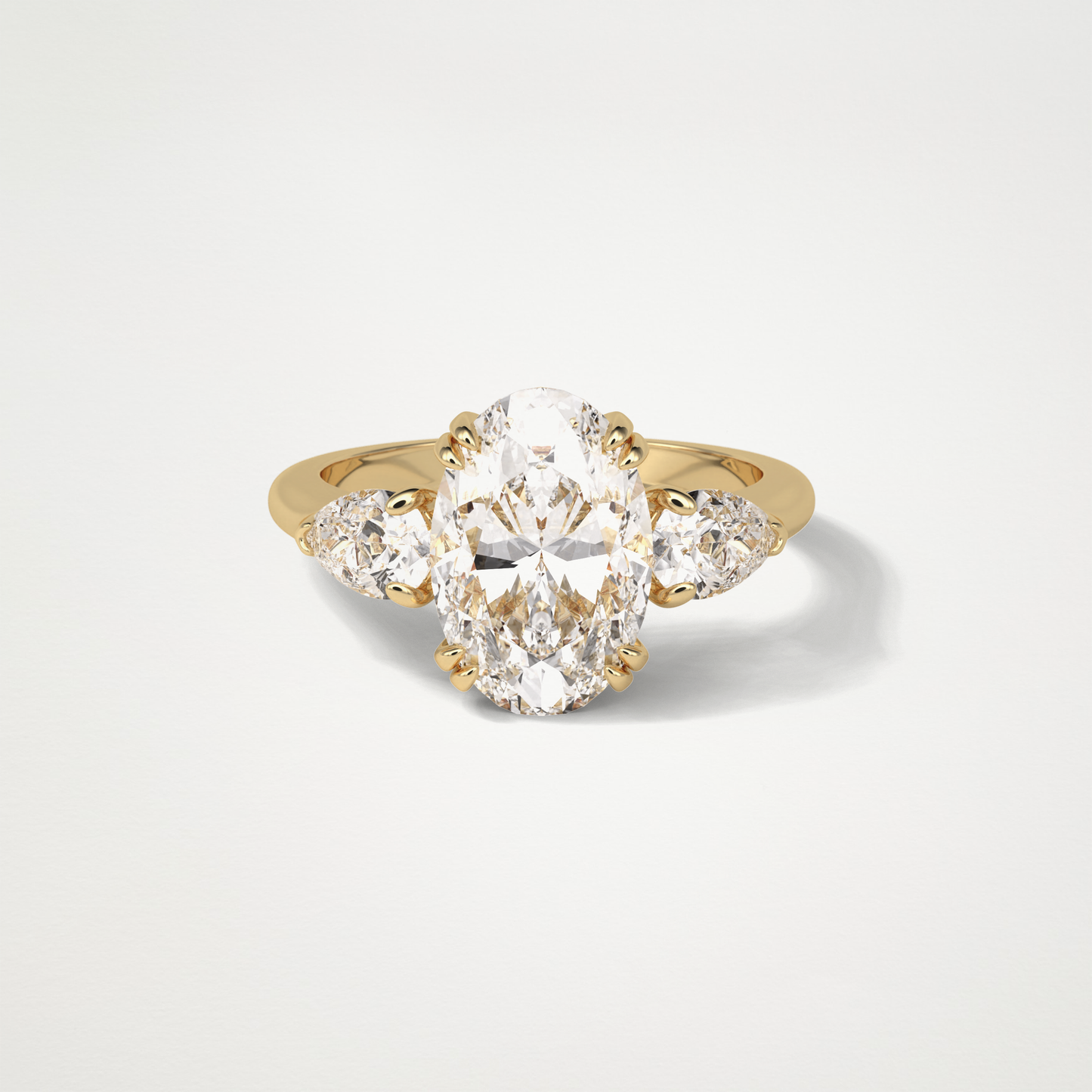Oval 3 Stone Moissanite Engagement Ring – 3.75 CT Lab-Created Brilliance in 10K/14K/18K Gold