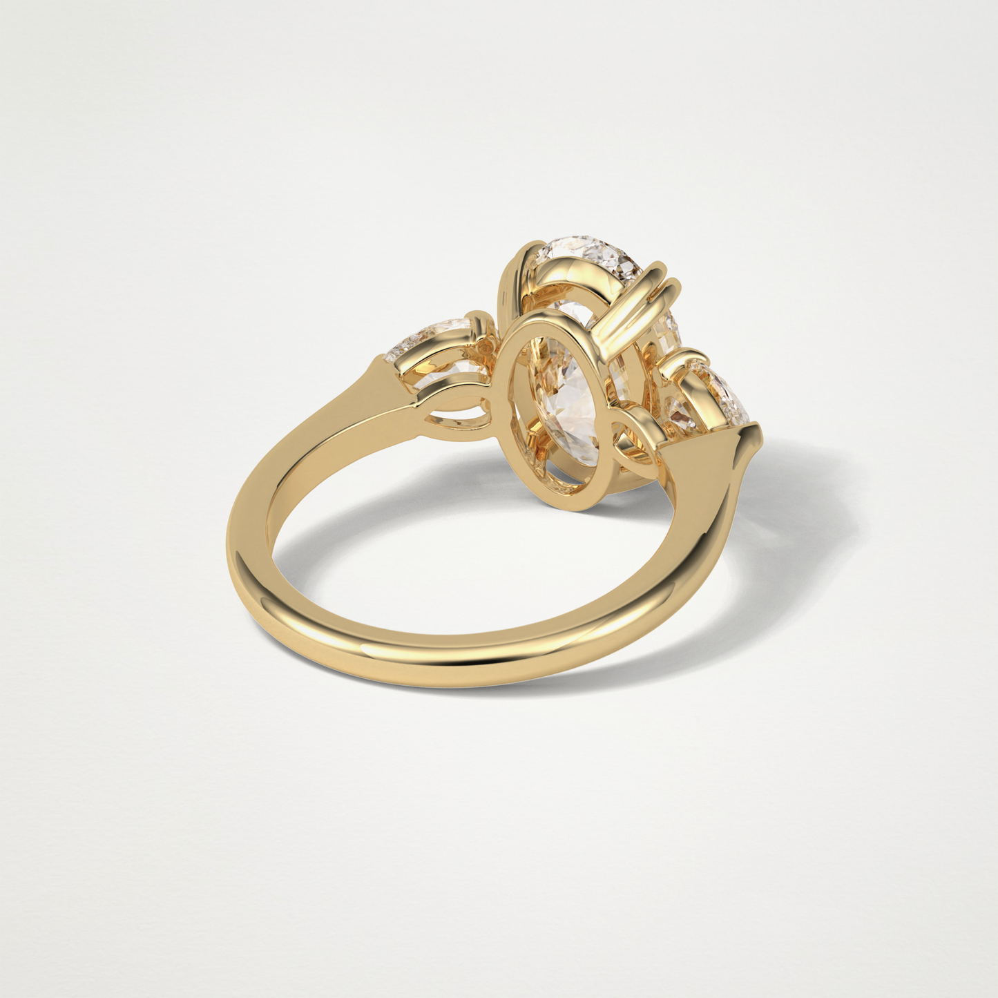 Oval 3 Stone Moissanite Engagement Ring – 3.75 CT Lab-Created Brilliance in 10K/14K/18K Gold