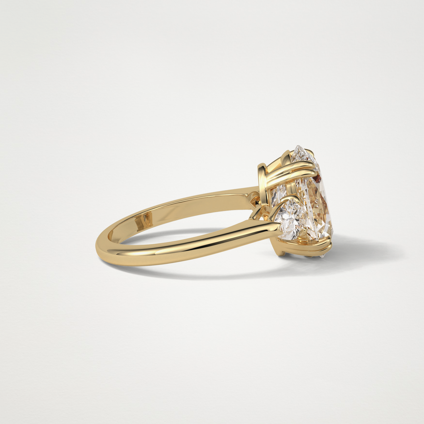 Oval 3 Stone Moissanite Engagement Ring – 3.75 CT Lab-Created Brilliance in 10K/14K/18K Gold
