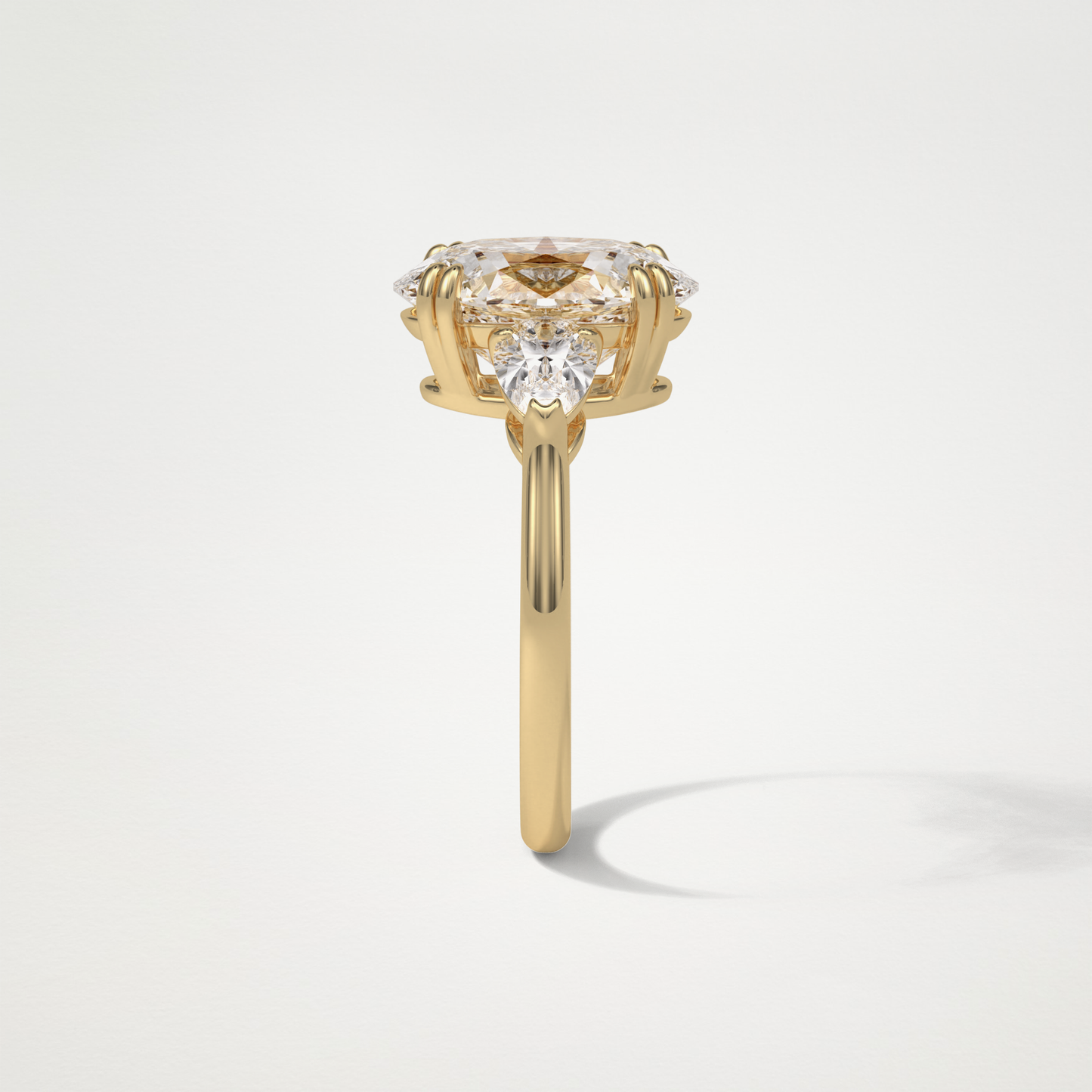 Oval 3 Stone Moissanite Engagement Ring – 3.75 CT Lab-Created Brilliance in 10K/14K/18K Gold