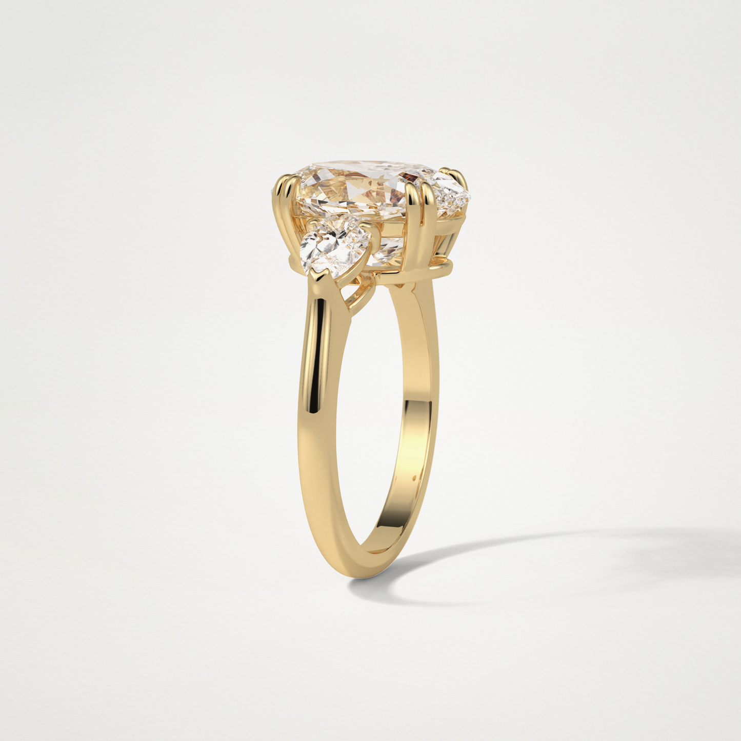 Oval 3 Stone Moissanite Engagement Ring – 3.75 CT Lab-Created Brilliance in 10K/14K/18K Gold