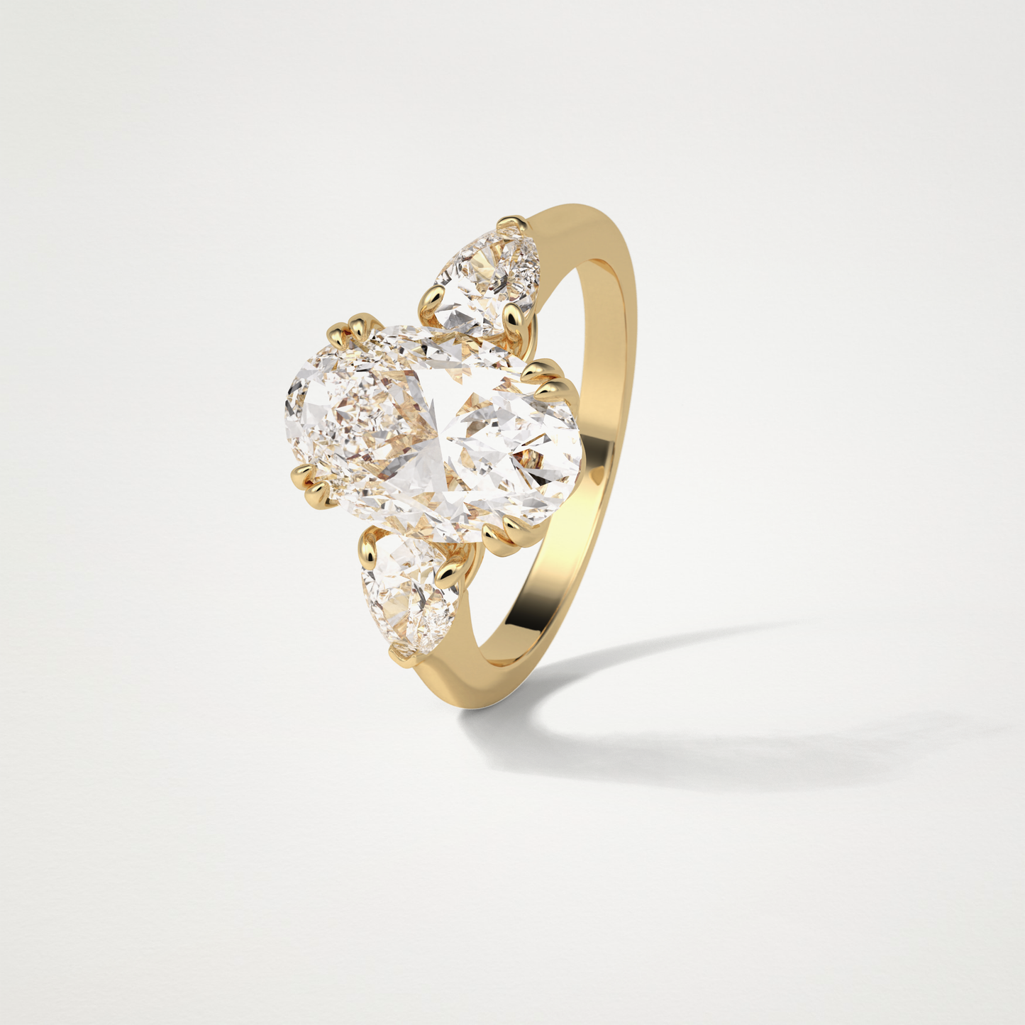 Oval 3 Stone Moissanite Engagement Ring – 3.75 CT Lab-Created Brilliance in 10K/14K/18K Gold