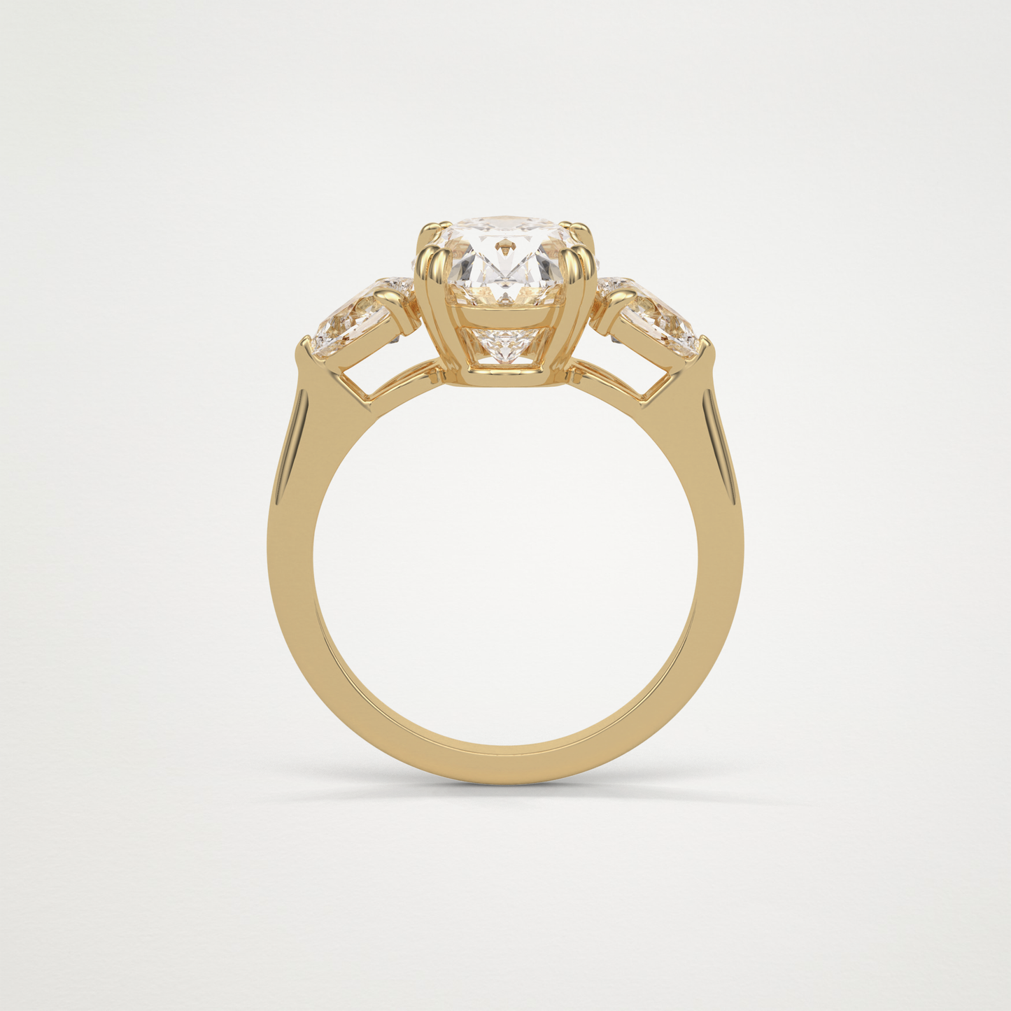 Oval 3 Stone Moissanite Engagement Ring – 3.75 CT Lab-Created Brilliance in 10K/14K/18K Gold