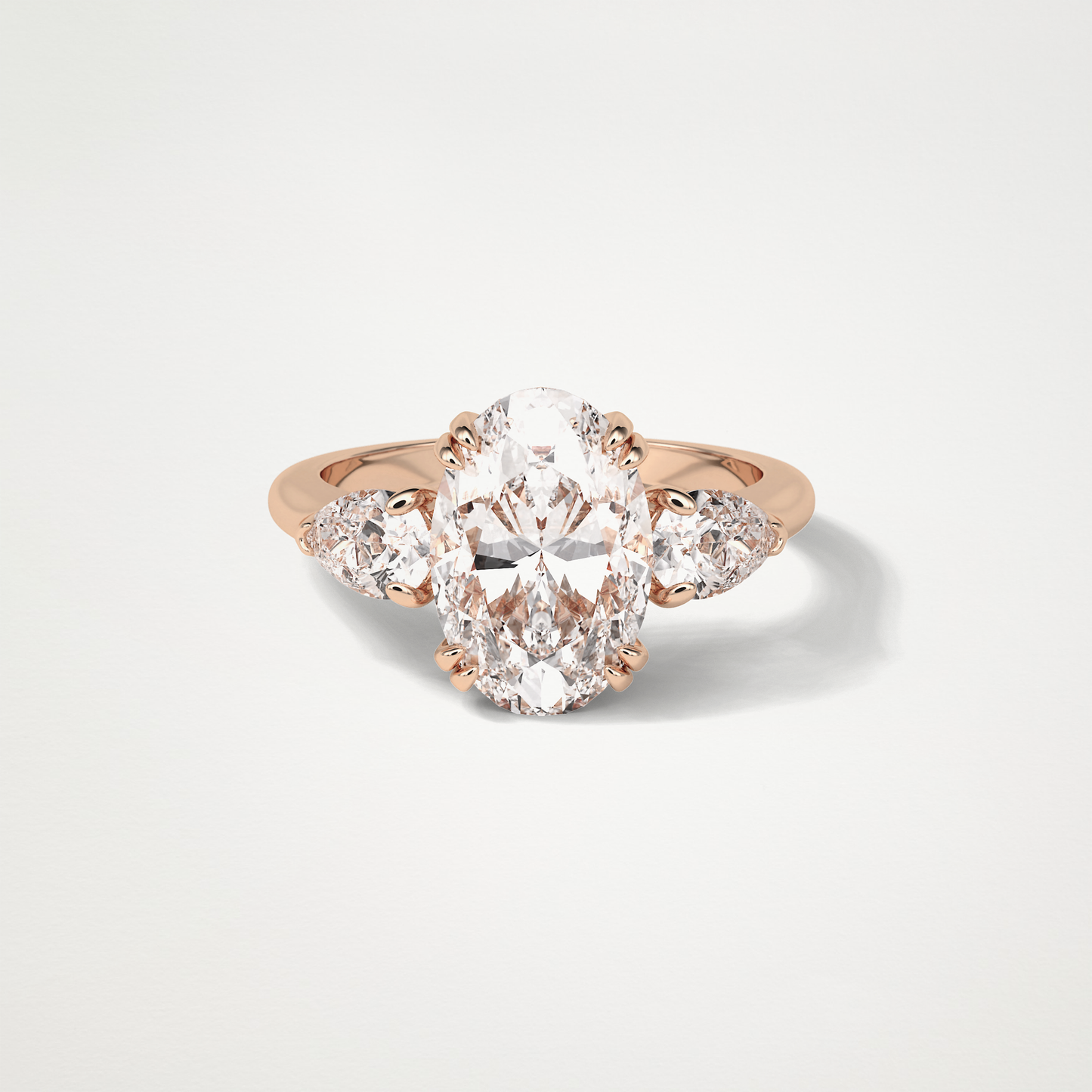 Oval 3 Stone Moissanite Engagement Ring – 3.75 CT Lab-Created Brilliance in 10K/14K/18K Gold
