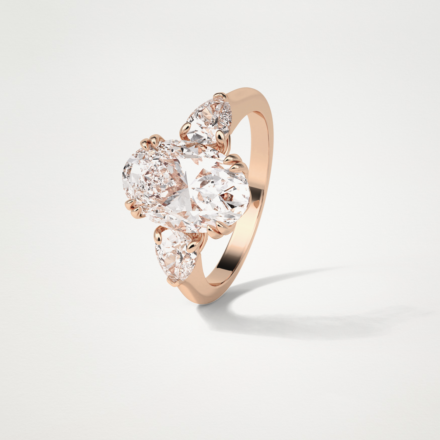 Oval 3 Stone Moissanite Engagement Ring – 3.75 CT Lab-Created Brilliance in 10K/14K/18K Gold