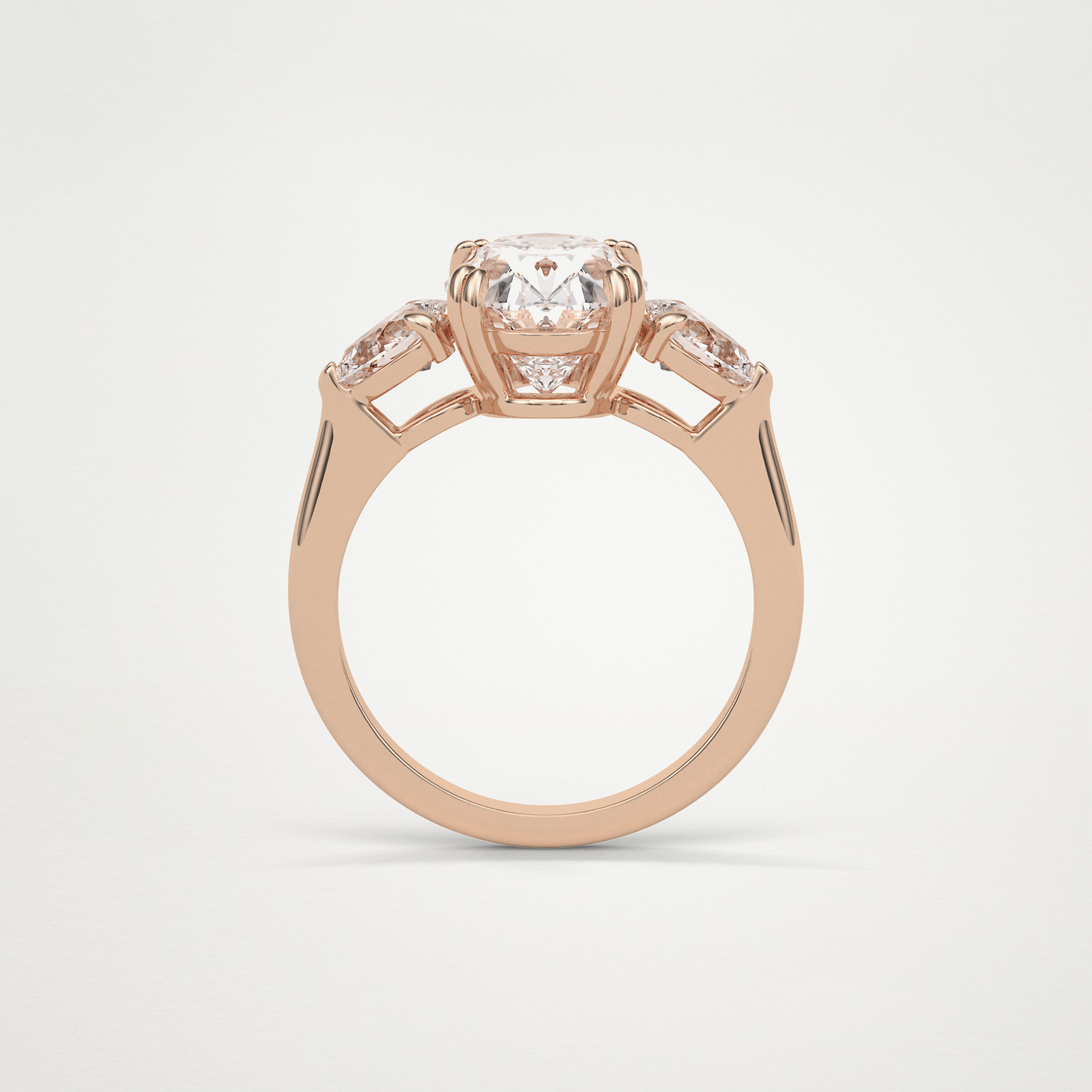 Oval 3 Stone Moissanite Engagement Ring – 3.75 CT Lab-Created Brilliance in 10K/14K/18K Gold