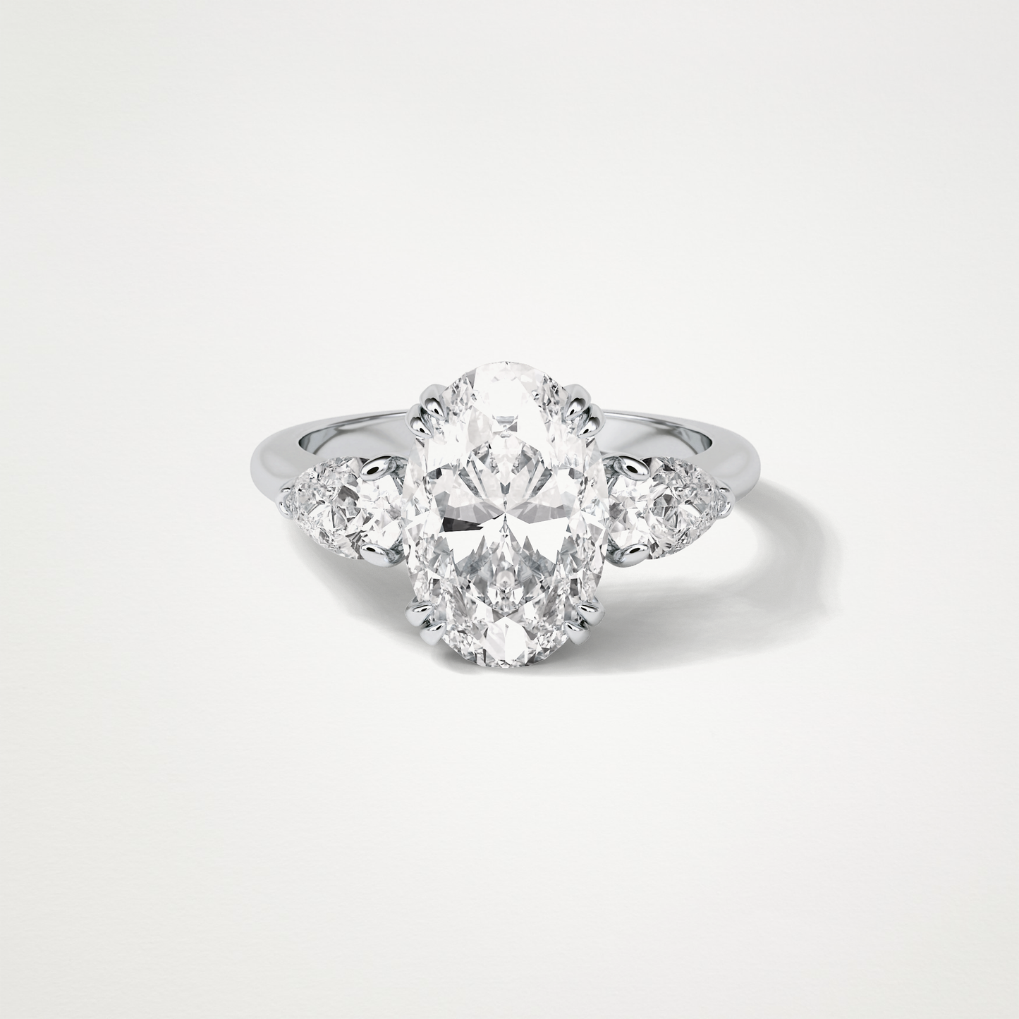 Oval 3 Stone Moissanite Engagement Ring – 3.75 CT Lab-Created Brilliance in 10K/14K/18K Gold