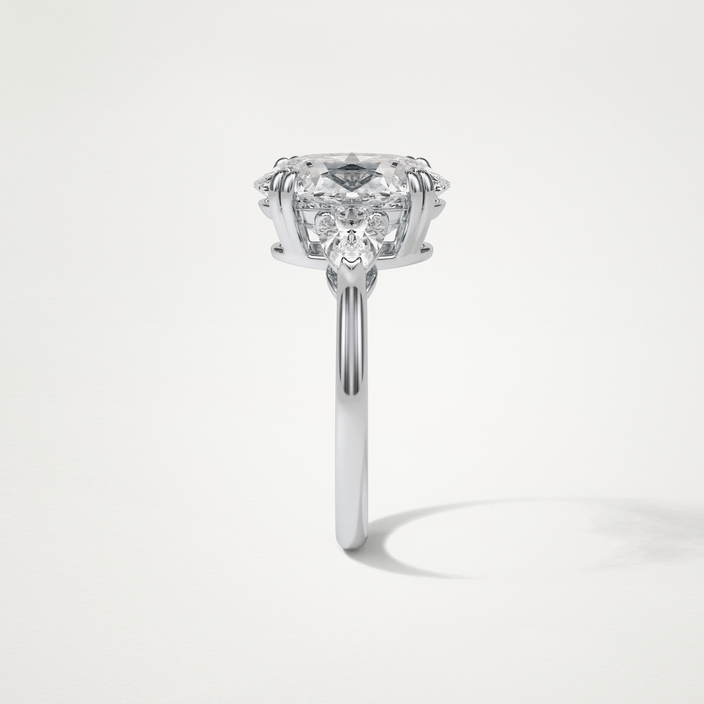 Oval 3 Stone Moissanite Engagement Ring – 3.75 CT Lab-Created Brilliance in 10K/14K/18K Gold
